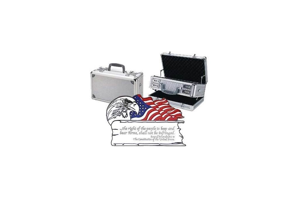 2nd Amendment Duelly Fifteen Pistol Case - Silver 15-Inch Gun Storage for Pistols & Handguns - Perfect for Range, Travel & Home Security