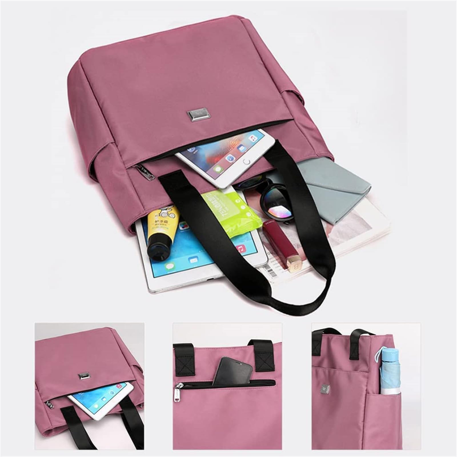 Large Capacity Waterproof Multi-Pocket Nylon Shoulder Bag for Women - Stylish Tote & Travel Purse - Bigbicc Durable Shoulder Bag for Work, Gym, Shopping & Outdoor Activities