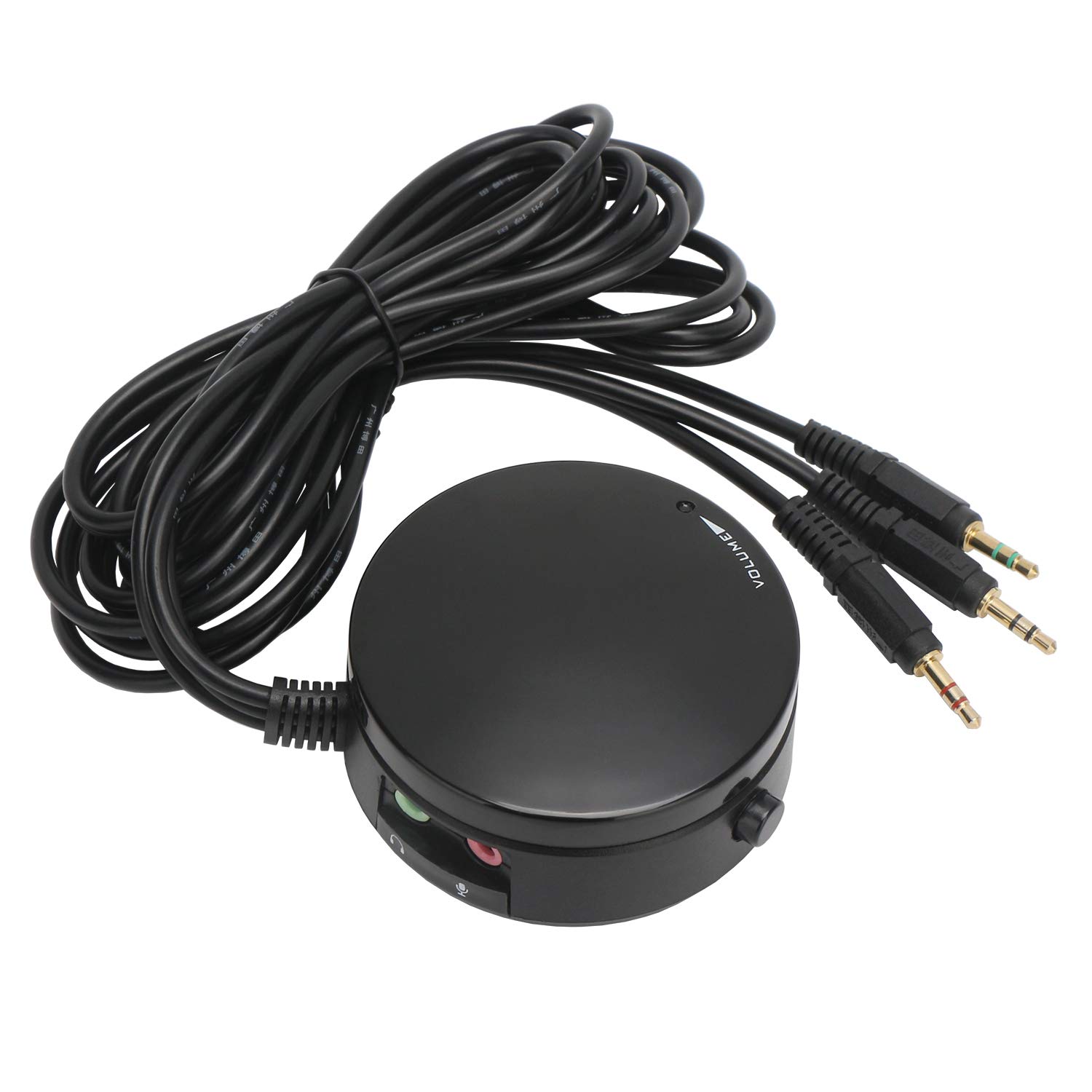 DROK 3.5mm Volume Control Knob for Computer Speakers & Headphones - Stereo Audio Volume Regulator, PC Radio Sound Rotary Potentiometer - Perfect for Home Office, Gaming Setup & Music Studio