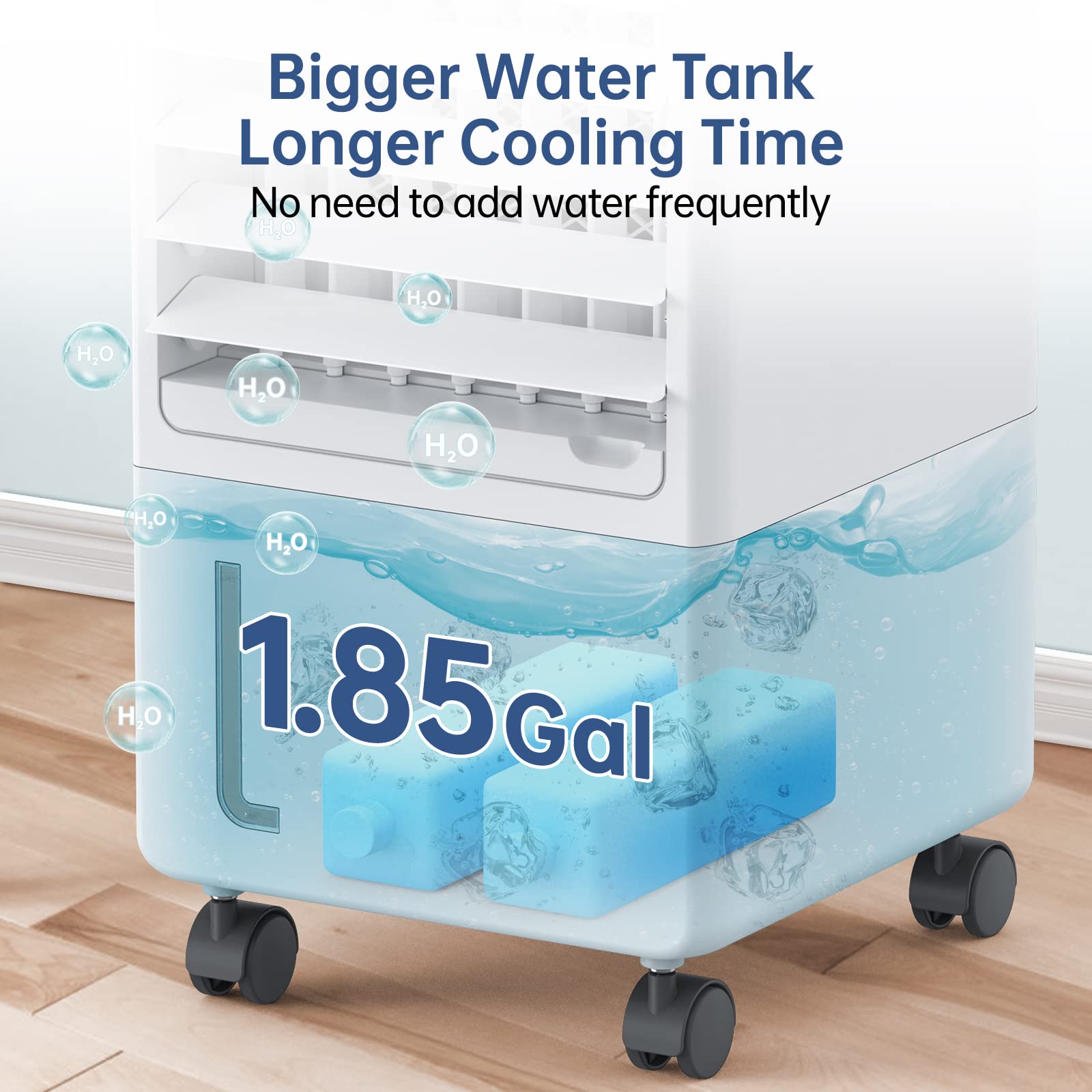 AOLOS 3-in-1 Portable Evaporative Air Cooler with Remote - 3 Speed Settings, 1.85 Gallon Water Tank, 7 Hour Timer & 40° Oscillation - Ultra Quiet Cooling Fan for Home, Office & Bedroom - Perfect for Summer, Hot Weather & Indoor Spaces