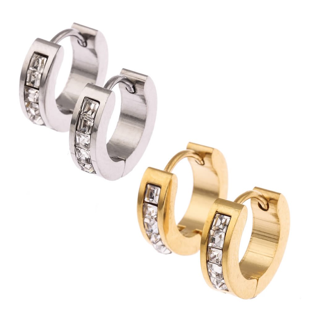 Sparkling Hypoallergenic Stainless Steel Hoop Earrings for Women & Men - CZ Huggie Piercing Jewelry for Everyday Wear, Parties & Gifts