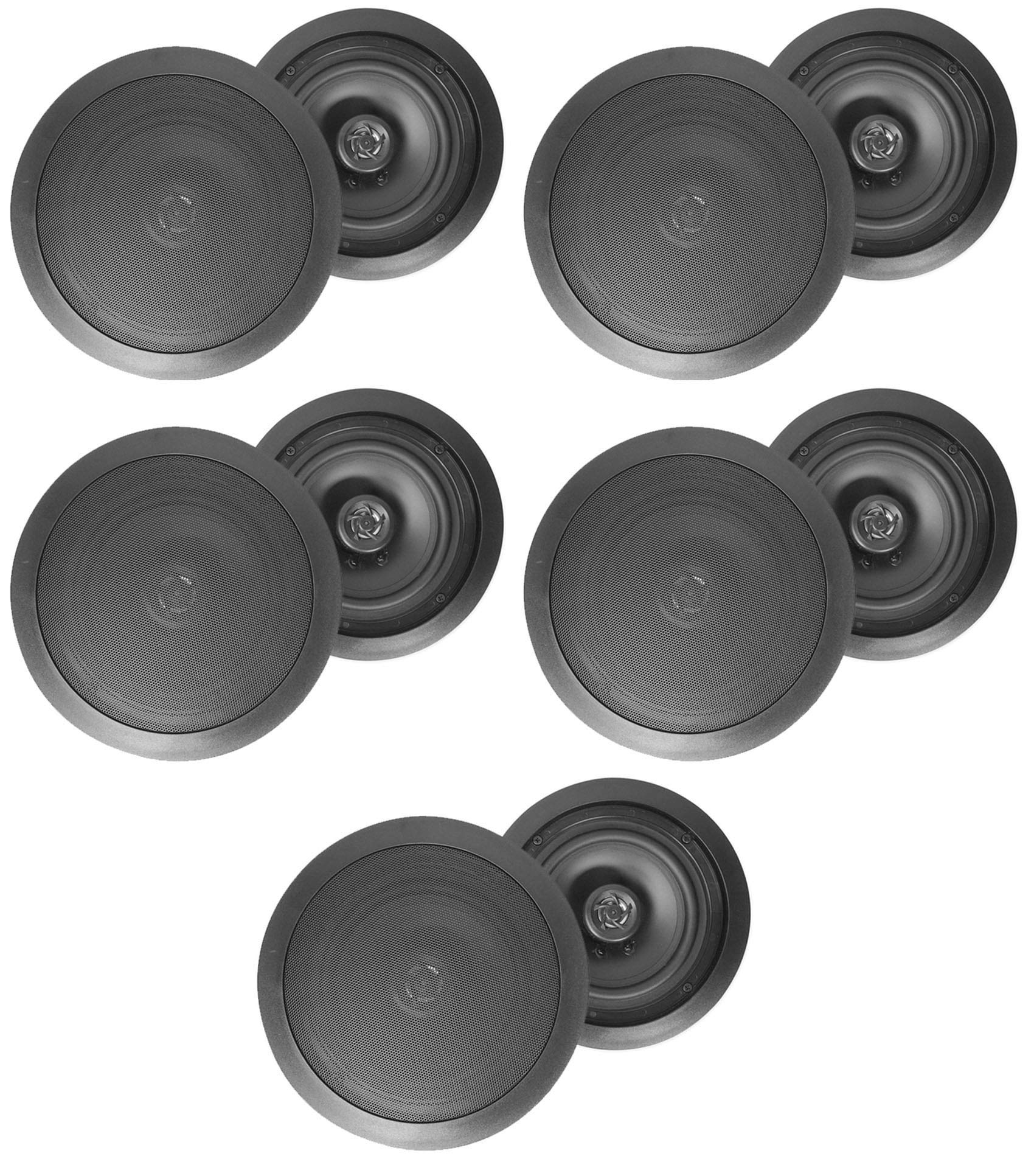 Rockville 10 HC85 8 Inch 700 Watt Black In-Ceiling Home Theater Speakers 8 Ohm - Perfect for Surround Sound Systems and Home Cinemas