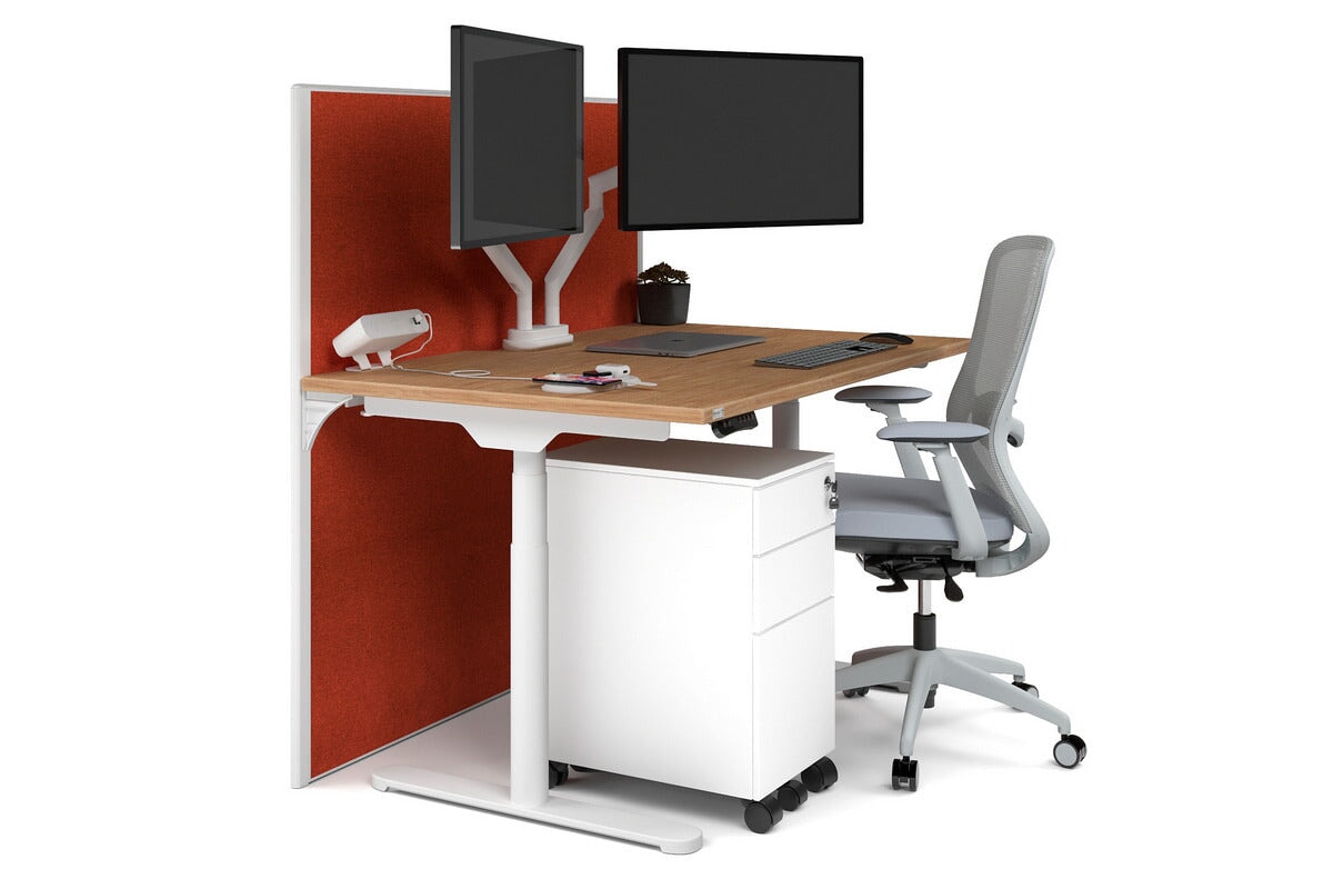 Flexi Premium Height Adjustable Single Workstation Desk - 1400L x 800W with Cable Management - Ergonomic Standing Desk for Home Office & Workspace