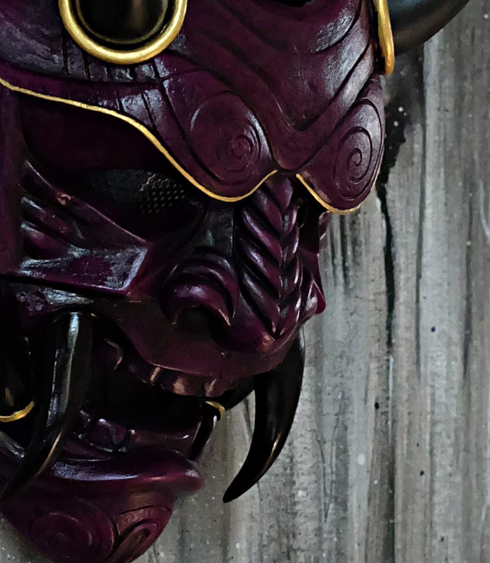 Samurai Demon Oni Airsoft Mask - Full Face Protection for BB Guns, Tactical Cosplay & Halloween Costume - Ninja Warrior & Evil Character Roleplay (Model DA08) - Perfect for Airsoft Battles, Cosplay Events & Themed Parties