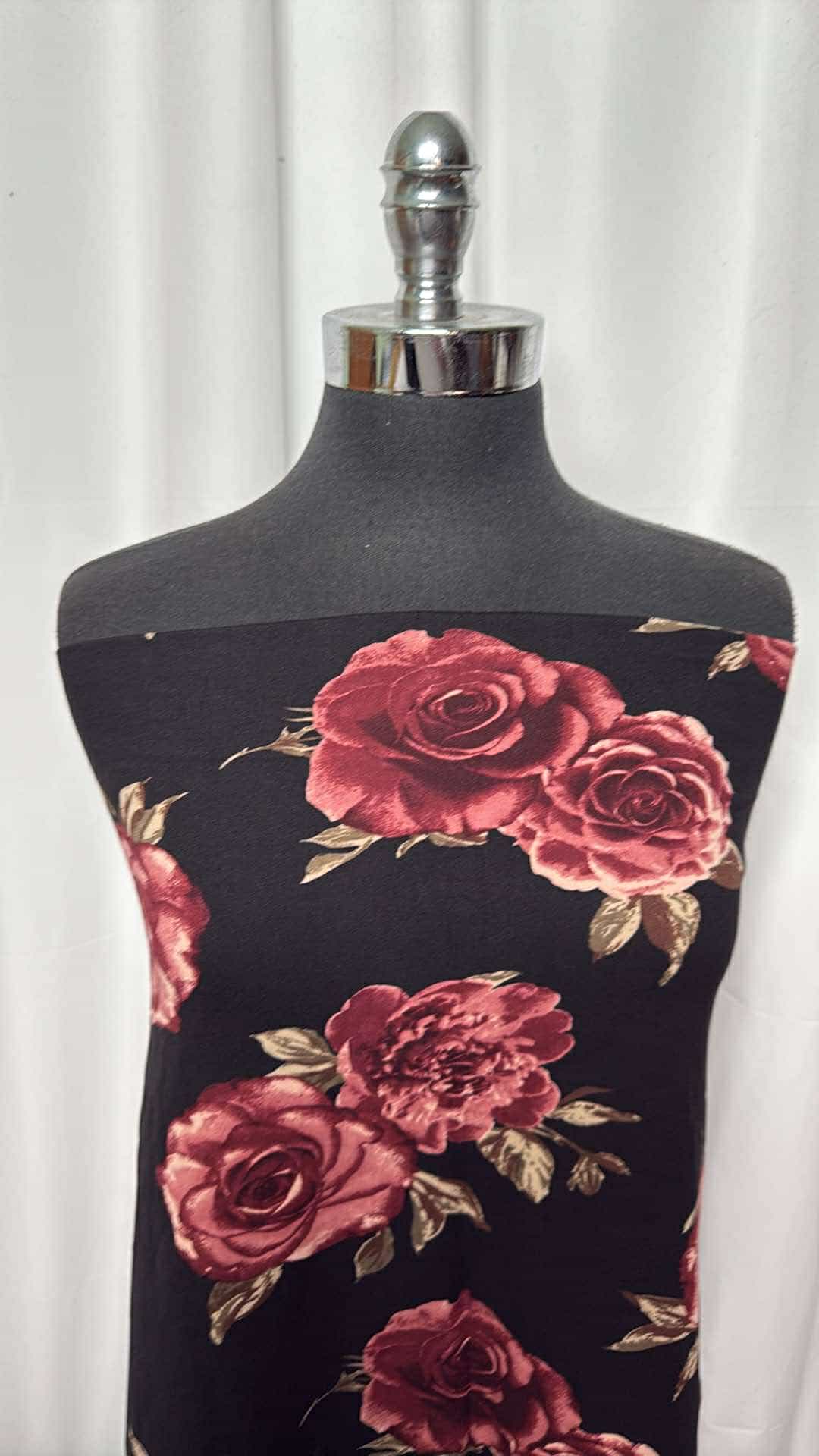 Floral Print Double Brushed Poly Spandex Fabric - 2 Yard Cut for DIY Dresses, Leggings & Activewear | Soft Stretchy Material for Sewing Projects