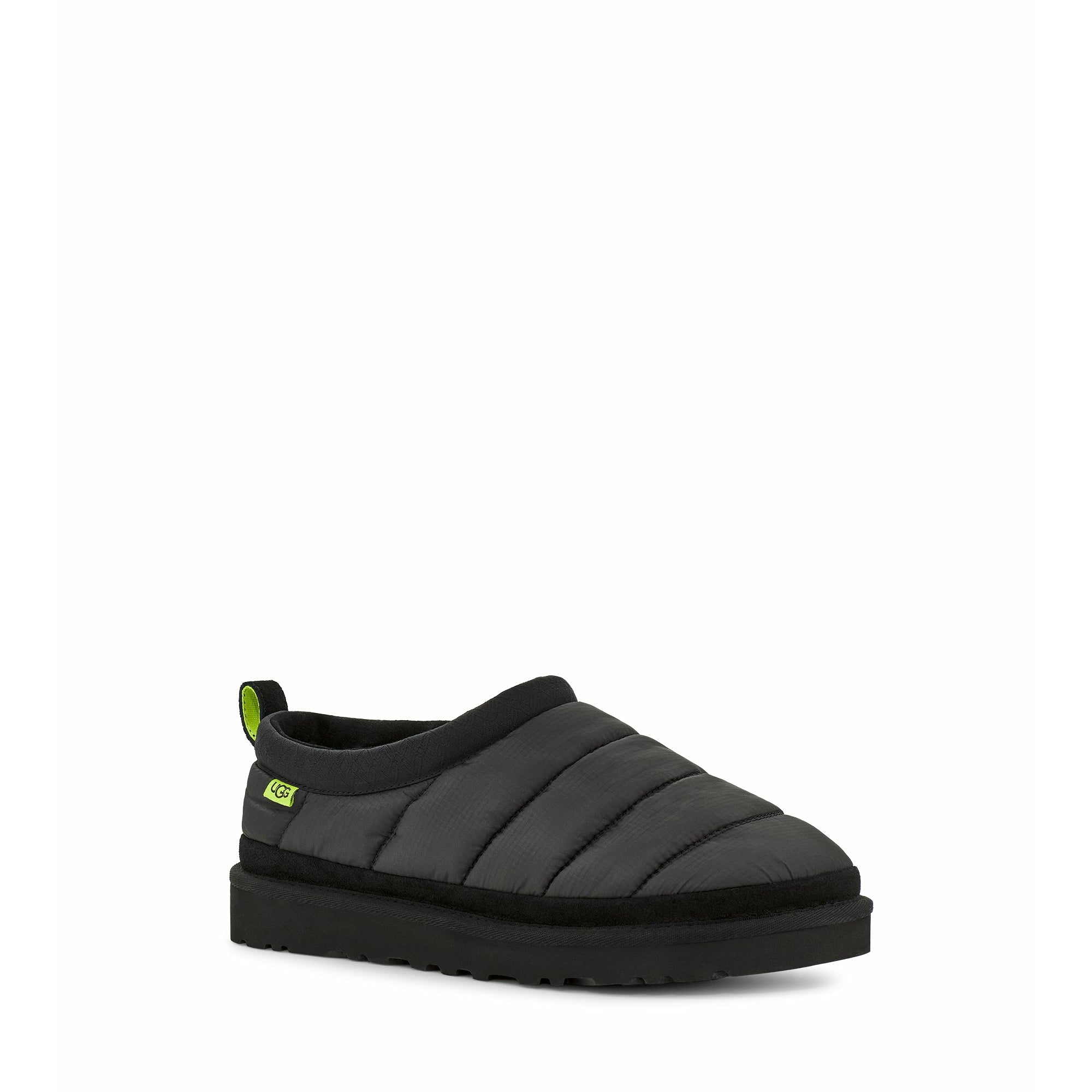 UGG Men's Tasman Puft Slippers - Cozy Fleece-Lined House Shoes for Men, Black - Perfect for Indoor Comfort & Winter Lounging