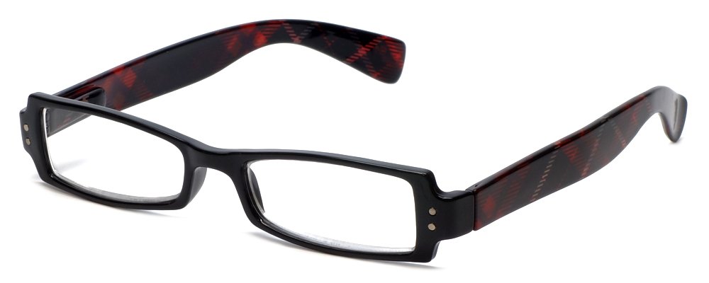 Calabria 763 Retro Rectangular Reading Glasses for Men & Women - Trendy Designer Readers with Matching Soft Case - Perfect for Reading, Office Work, and Fashion Accessories