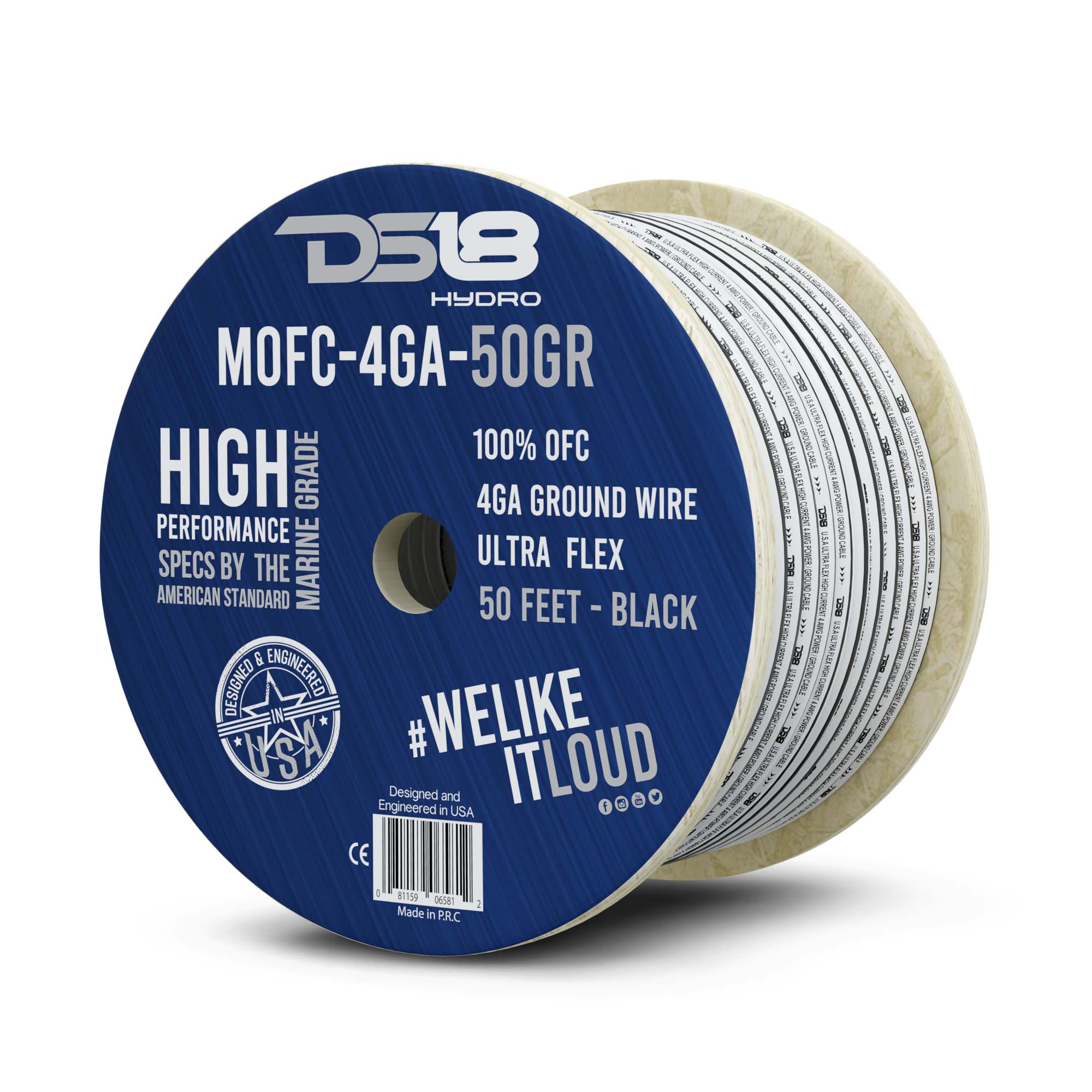 4 GA Marine Grade Tinned 100% Copper OFC Ground Wire - 50 Feet for Boat, RV, and Automotive Electrical Systems - High Conductivity & Corrosion Resistant