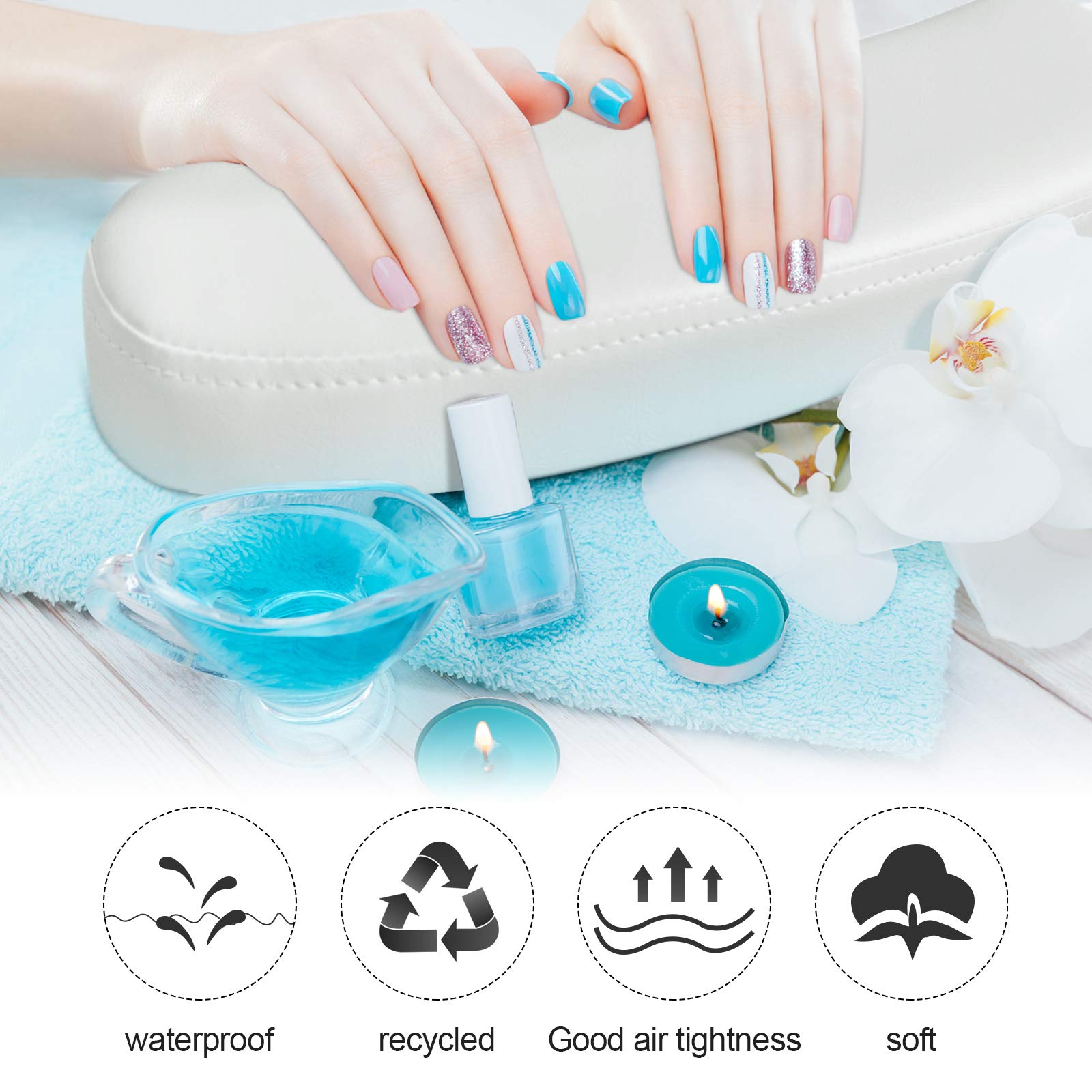 TOROKOM Nail Arm Rest Cushion Pillow - Detachable & Washable Manicure Hand Support for Nail Art, Salon & Home Use - Ergonomic Arm Cushion for Nail Tables & Desks (White) | Perfect for Gel Polish, Acrylic Nails & Professional Nail Services