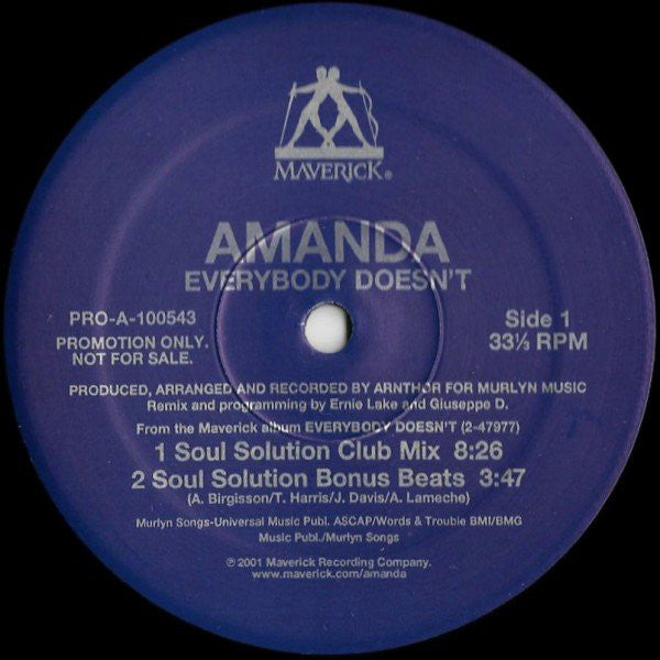 Amanda Everybody Doesn't Vinyl Record (12