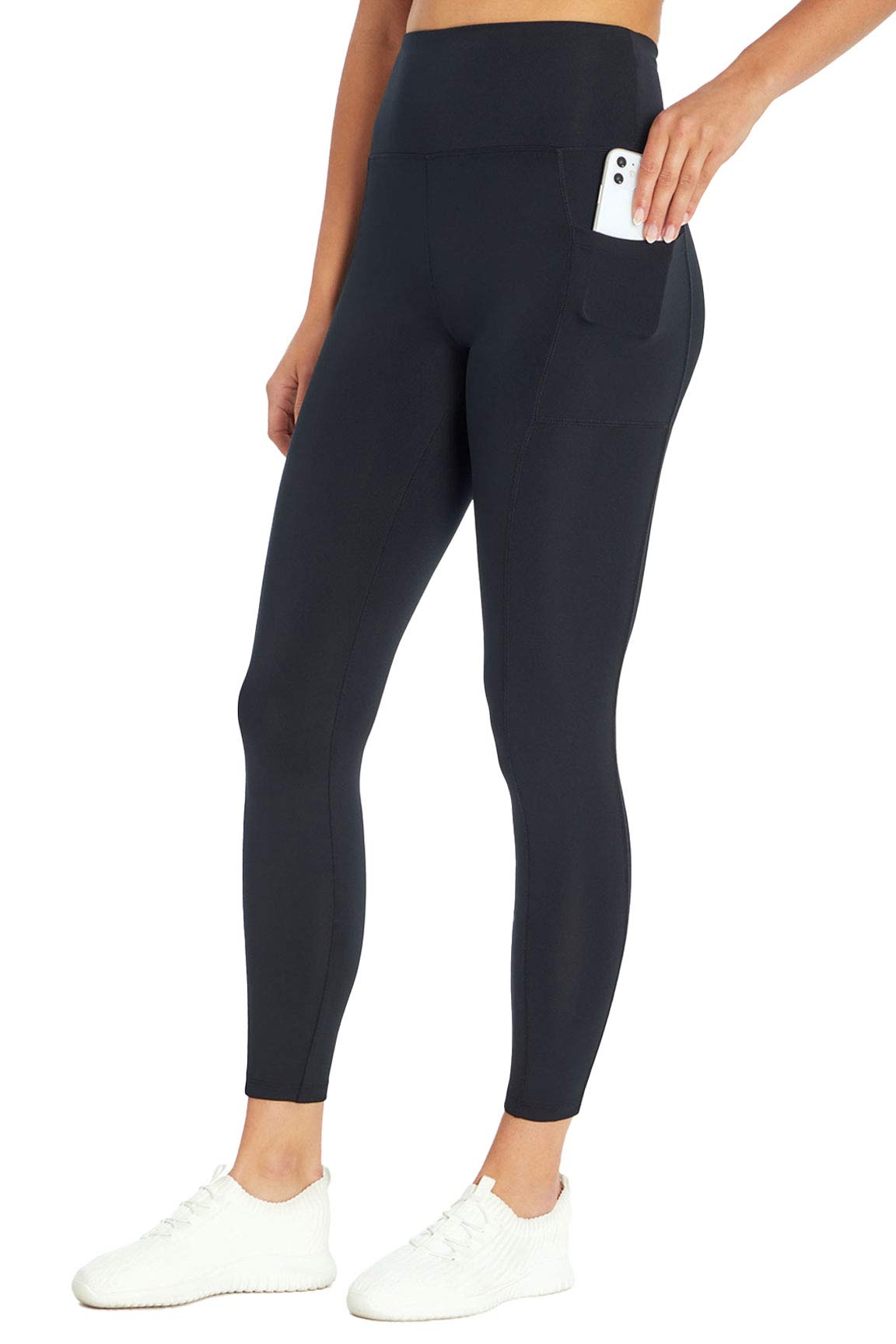 Bally Total Fitness Women's High Rise Side Pocket Ankle Leggings - Workout, Yoga & Running Activewear for Women - Perfect for Gym, Lounge & Everyday Wear