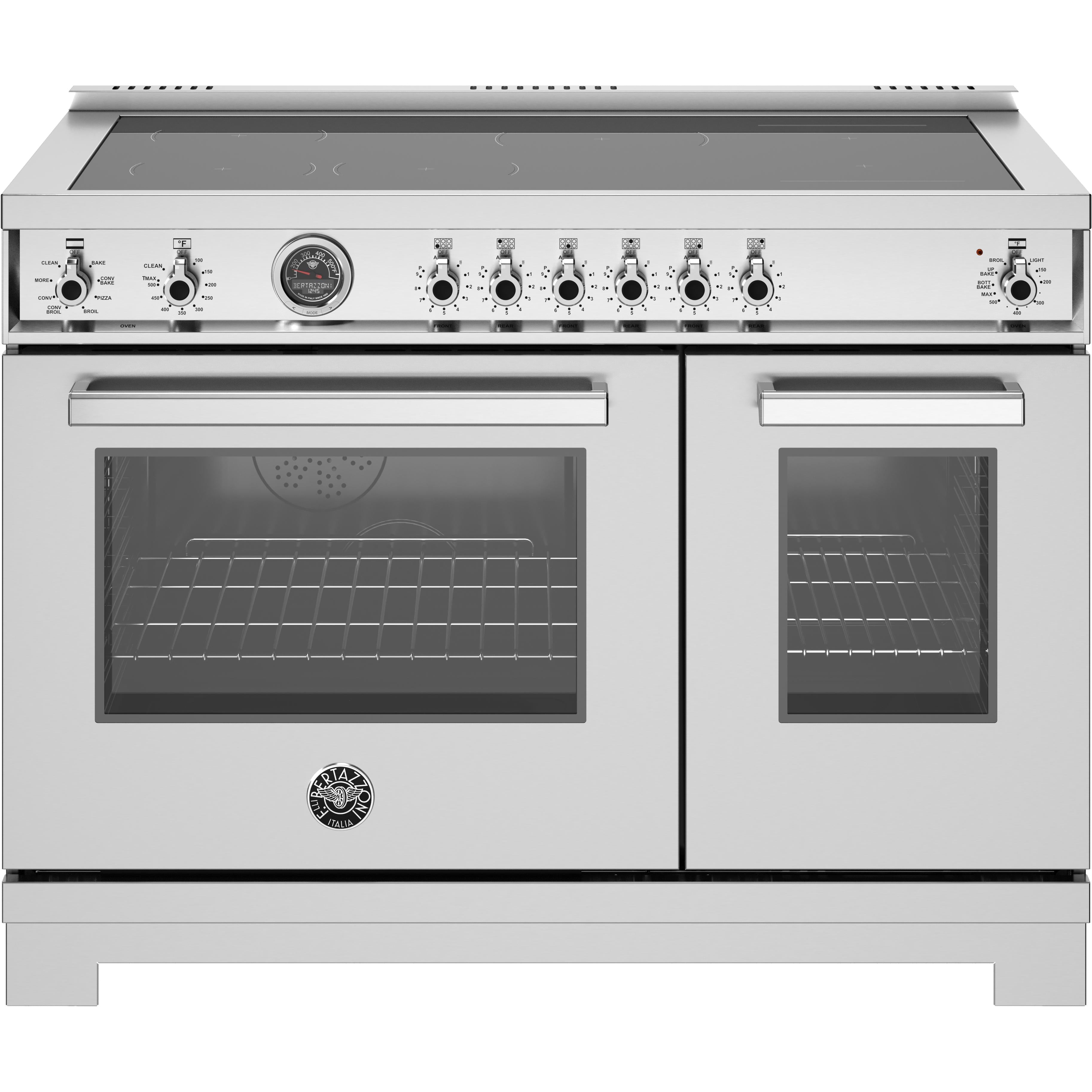Bertazzoni PRO486IGFEPXT 48-Inch Freestanding Induction Range - Professional-Grade Italian Kitchen Appliance for Modern Home Cooking & Entertaining