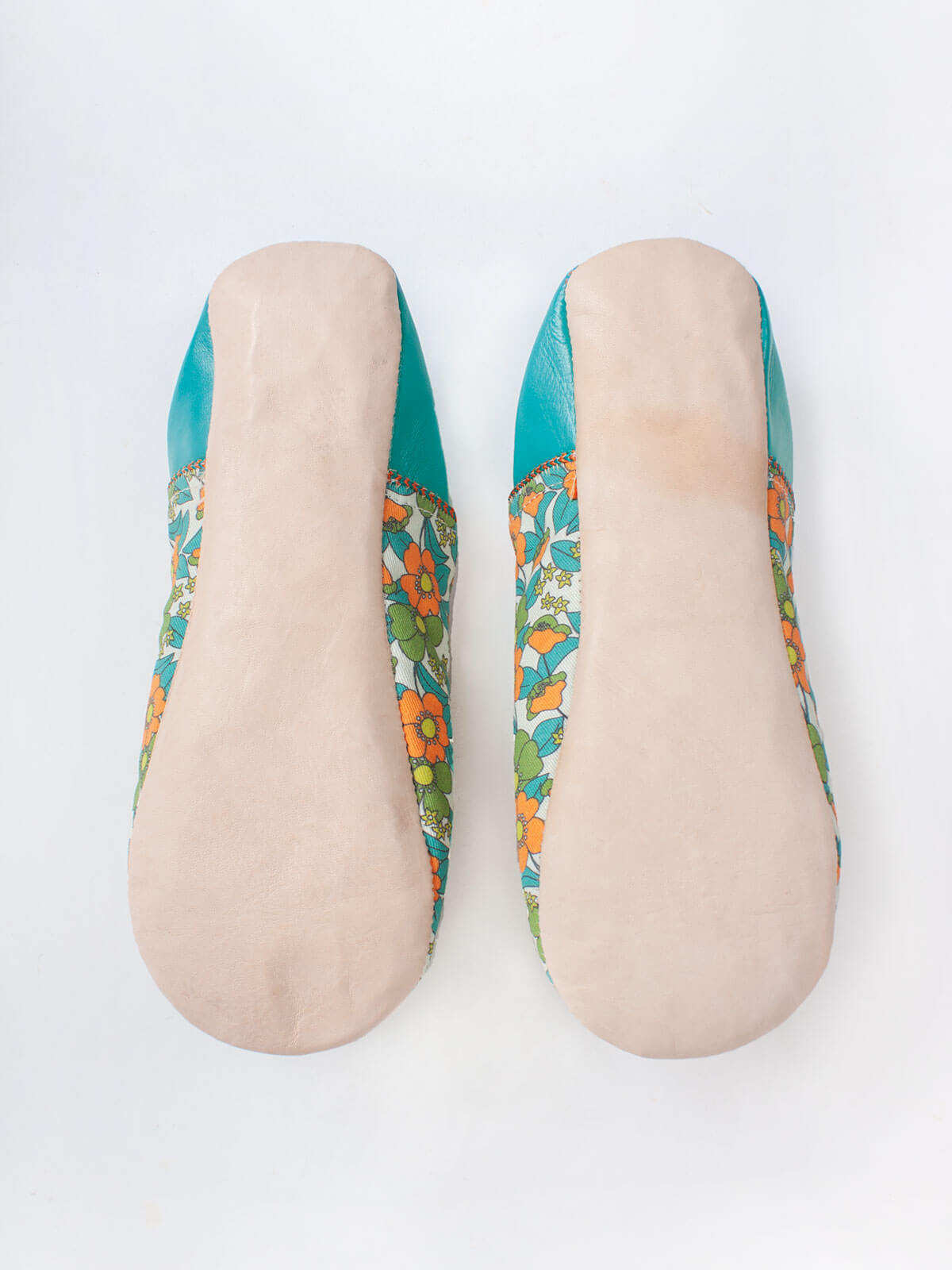 Margot Floral Babouche Slippers for Women - Soft Aqua Blue House Shoes with Non-Slip Sole | Perfect for Indoor Comfort, Lounge Wear & Spa Days