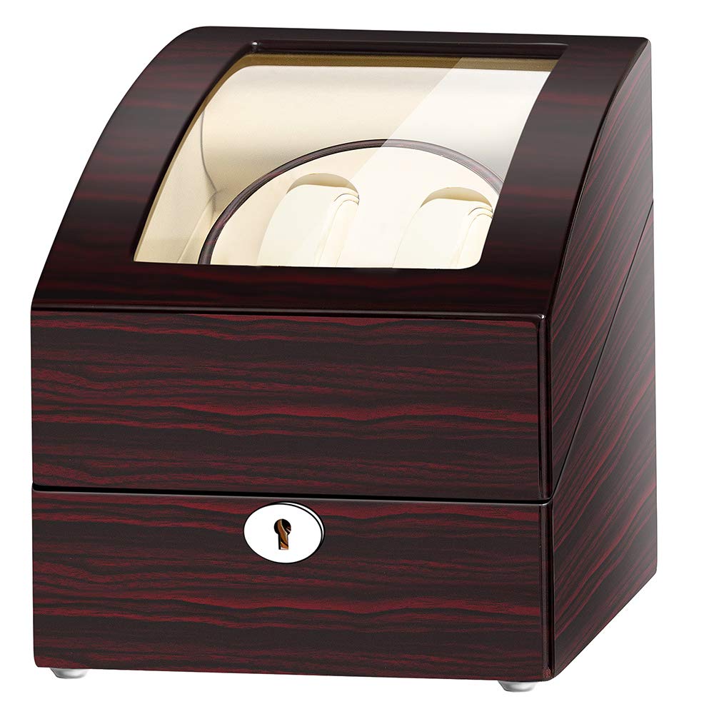 JQUEEN Automatic Double Watch Winder with 3 Storage Compartments - Premium Watch Winder Box for Automatic Watches - Perfect for Watch Collectors & Luxury Watch Storage at Home or Office