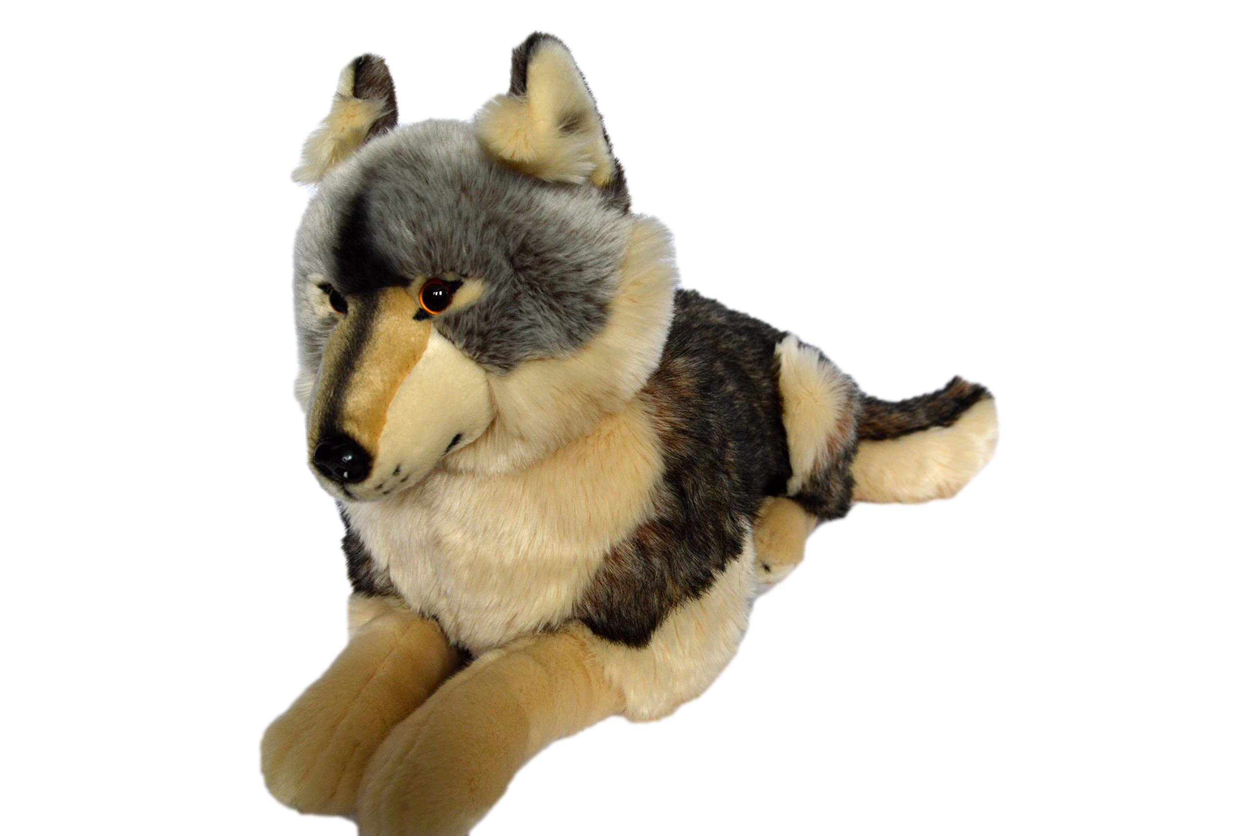 20 Inch Grey Wolf Plush Stuffed Animal - Realistic Timber Wolf Toy for Kids, Home Decor, Nursery, and Gift Giving | Soft & Cuddly Wolf Stuffed Animal for Bedroom, Living Room, or Office