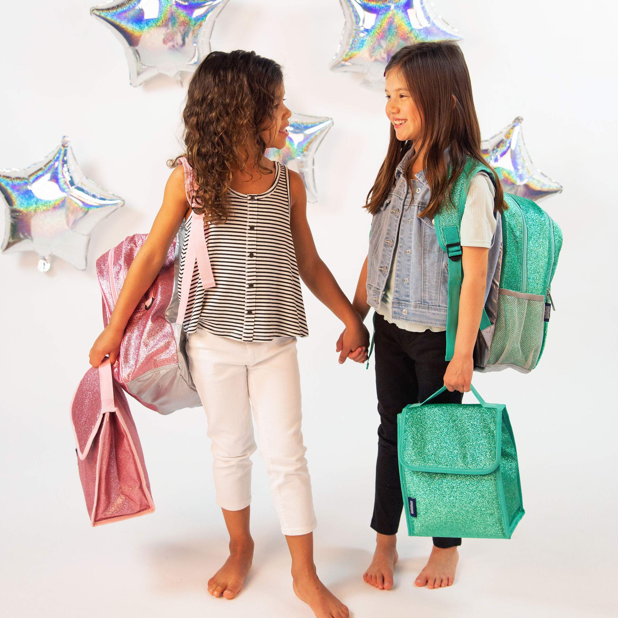 Wildkin Kids Insulated Lunch Bag - Reusable Thermal Lunch Box for School, Travel & Picnics - Keeps Food Hot/Cold for Hours - Blue Glitter Design - Perfect for School Lunches, Road Trips & Outdoor Adventures