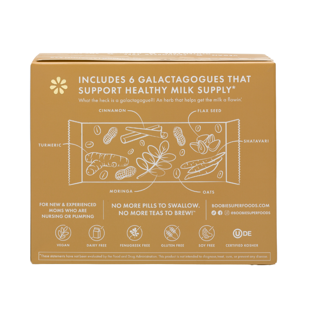 BOOBIE Bar – Organic Lactation Bar with 6 Milk-Boosting Superfoods for Nursing Mothers | Postpartum Snack for Breastfeeding Support & Energy Boost