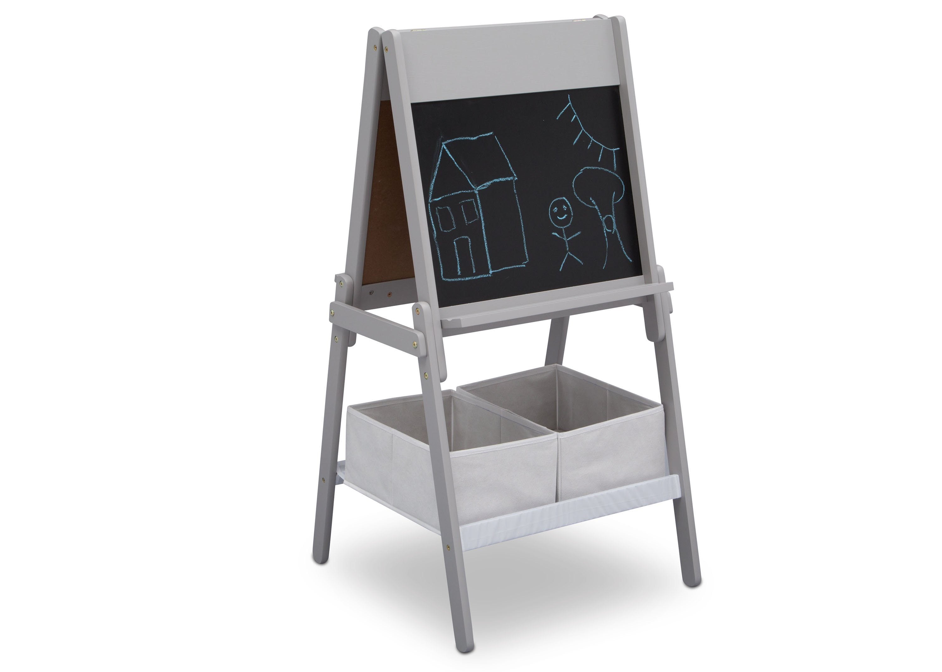 MySize Double Sided Storage Easel - Adjustable Kids Art Easel with Dry Erase & Chalkboard - Perfect for Home, Classroom & Art Studio