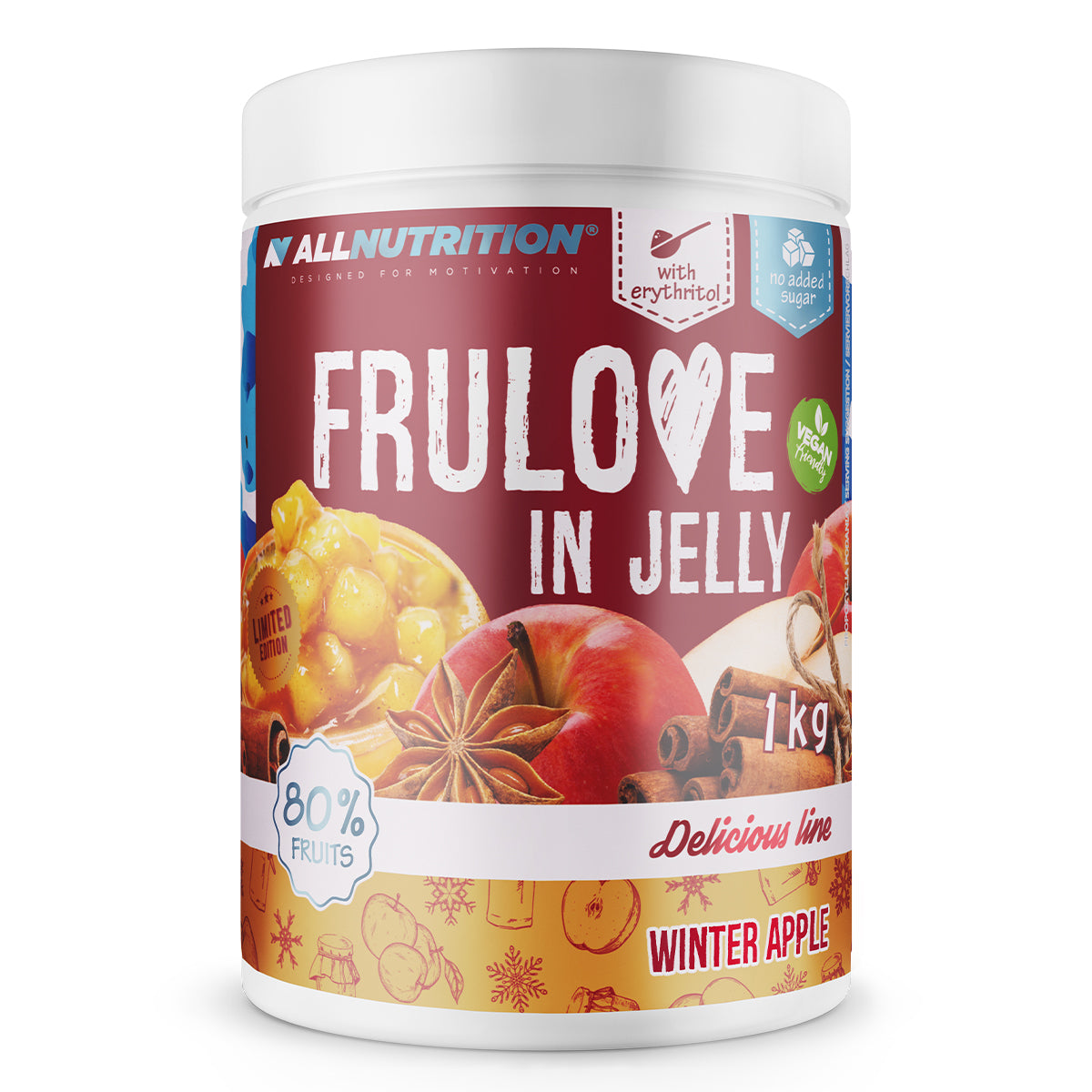 Allnutrition Frulove In Jelly - 1000g Fruit Flavored Energy Gel for Athletes & Fitness Enthusiasts - Perfect for Pre-Workout, Running & Outdoor Activities