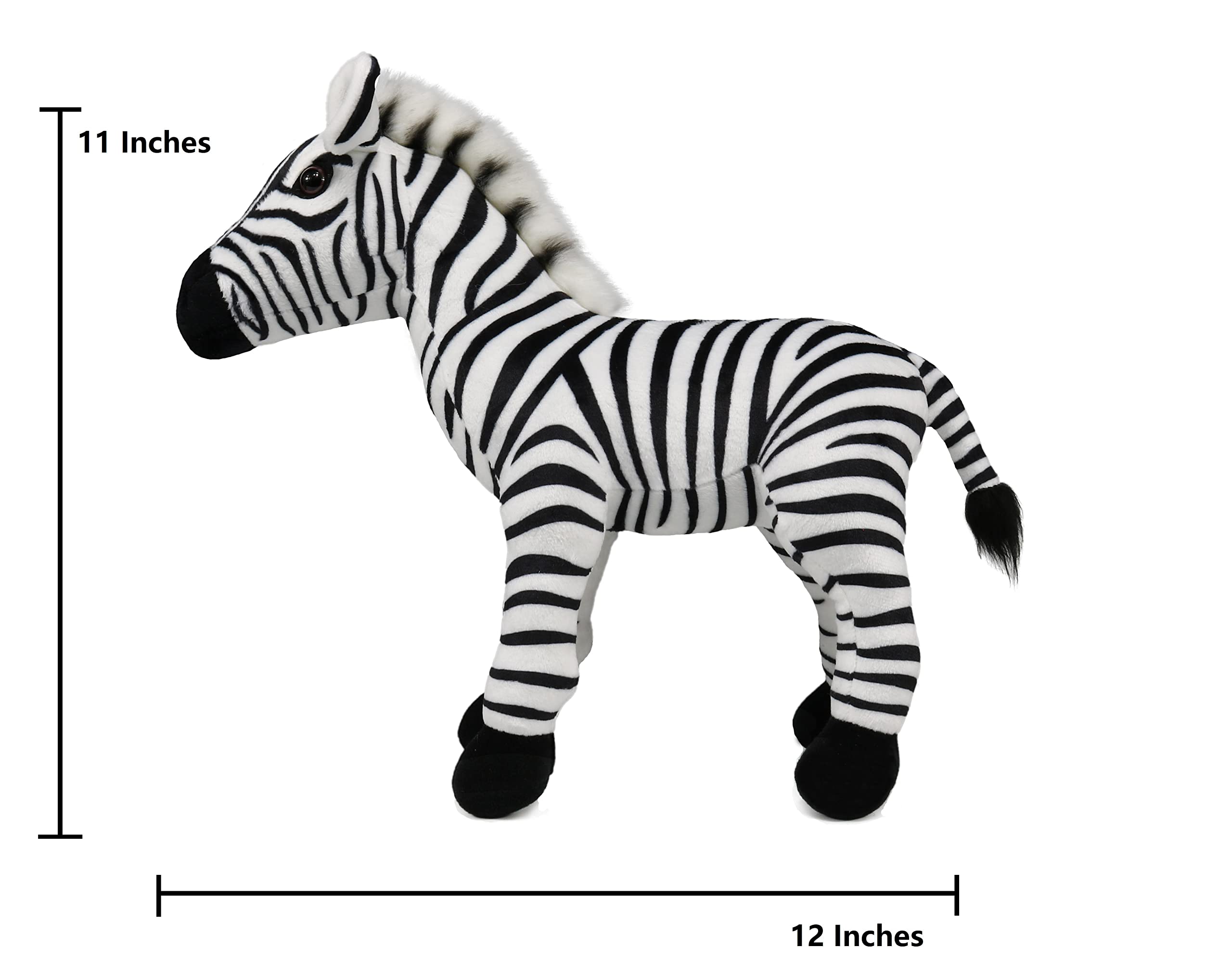 11 Inch Zebra Plush Toy - Soft Wild Animal Stuffed Bear for Kids, Zoo Family Gift | Perfect for Nursery Decor, Birthday Presents & Cuddling