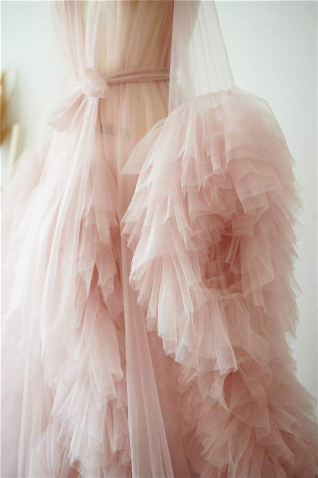 Elegant Tulle Robe - Long Lingerie Bridal Dressing Gown for Wedding, Boudoir Photoshoot & Romantic Nights | Plus Size Sleepwear & Loungewear for Women