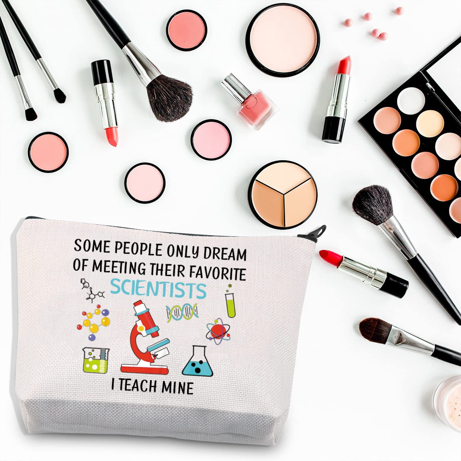 BDPWSS Science Teacher Makeup Bag - Biology Chemistry Gift for Science Lovers, Scientists & Graduates - Perfect for Classroom, Lab & Science Conventions