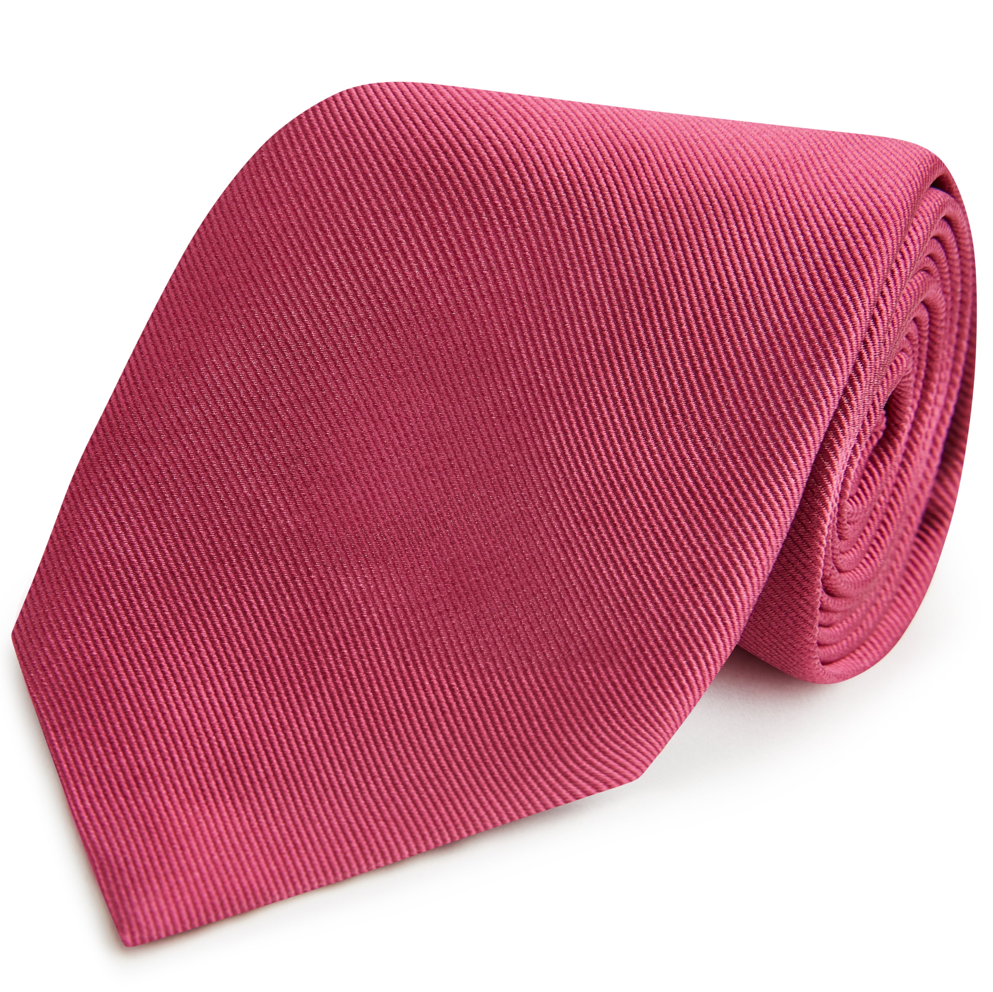 Premium Fuscia Plain Heavy Twill Woven Silk Tie for Men - Elegant Business, Wedding & Formal Occasion Neckwear