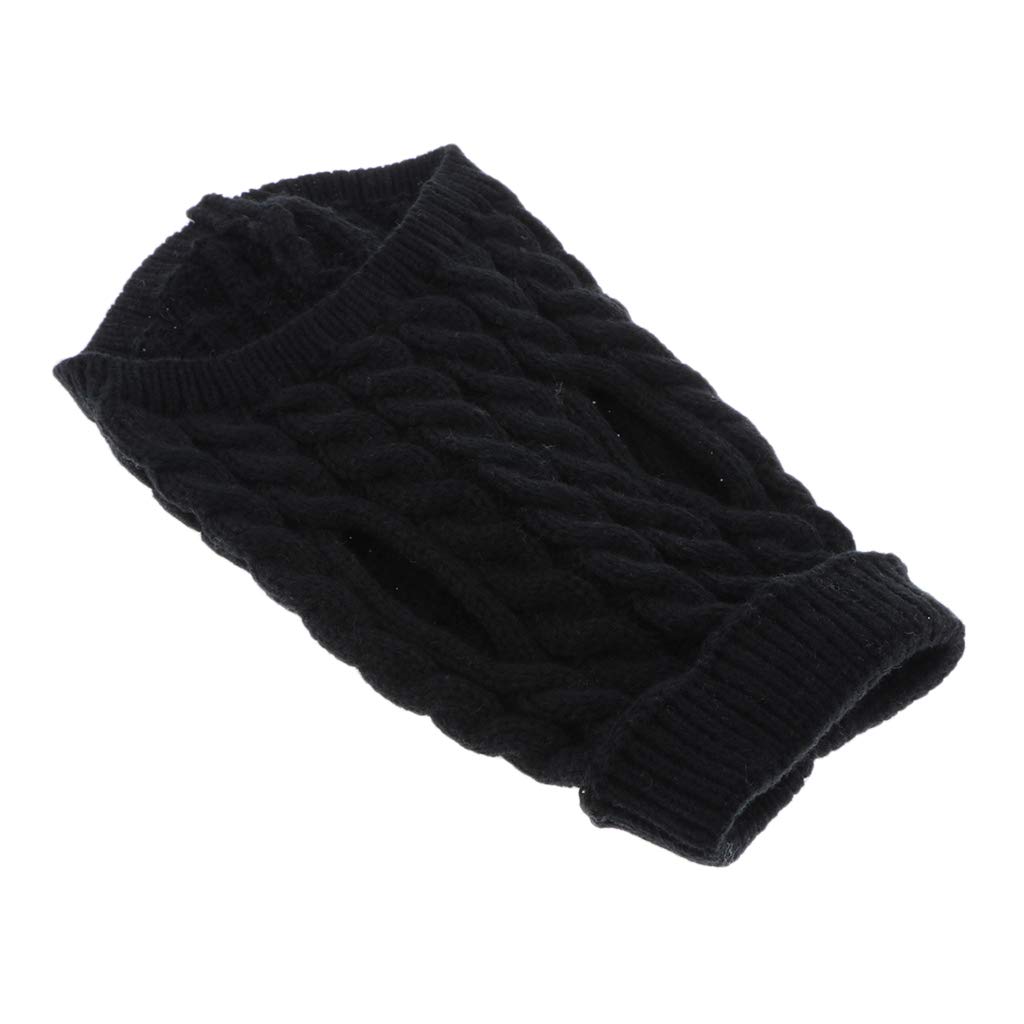 Baoblaze Knitted Dog Sweater for Small & Medium Dogs - Warm Winter Puppy Clothes, Cozy Pet Apparel, Black Size L - Perfect for Cold Weather, Indoor & Outdoor Activities