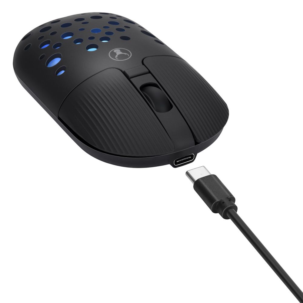 Bonelk Wireless RGB Gaming Mouse with 4D Buttons, 1200DPI, USB-C Rechargeable, Ergonomic Design for PC & Laptop - Perfect for FPS, MOBA Games & Office Work