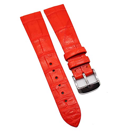 20mm Red Alligator Leather Watch Band Replacement - Luxury Genuine Leather Strap for Men & Women - Perfect for Dress Watches, Business Attire & Formal Occasions