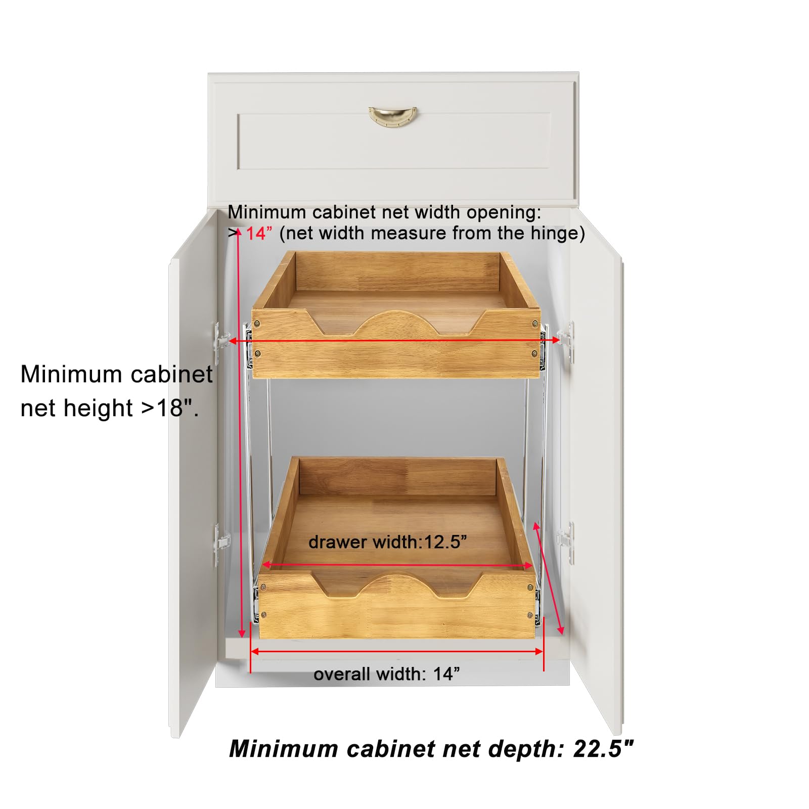DINDON 2 Tier Pull Out Cabinet Organizer - 14