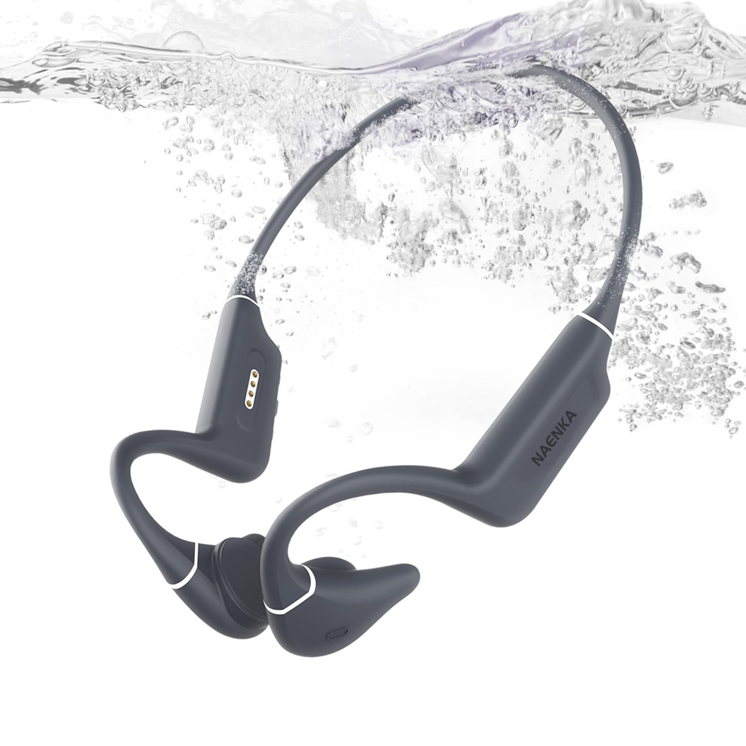 Naenka Runner Diver2 Waterproof Bone Conduction Headphones - IP68 Swimming Headphones with Built-in MP3 Player & 32GB Memory, Bluetooth 5.3 Open Ear Headset with CVC6.0 Mic - Perfect for Swimming, Running, Cycling & Gym Workouts