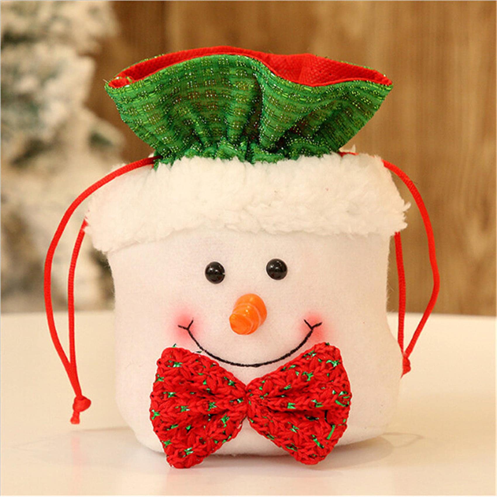 GUAngqi Christmas Apple Candy Bags - Adorable 3D Cartoon Gift Bags for Candy Storage, Holiday Party Favors (Snowman Design) - Perfect for Christmas Gifts, School Treats & Winter Celebrations