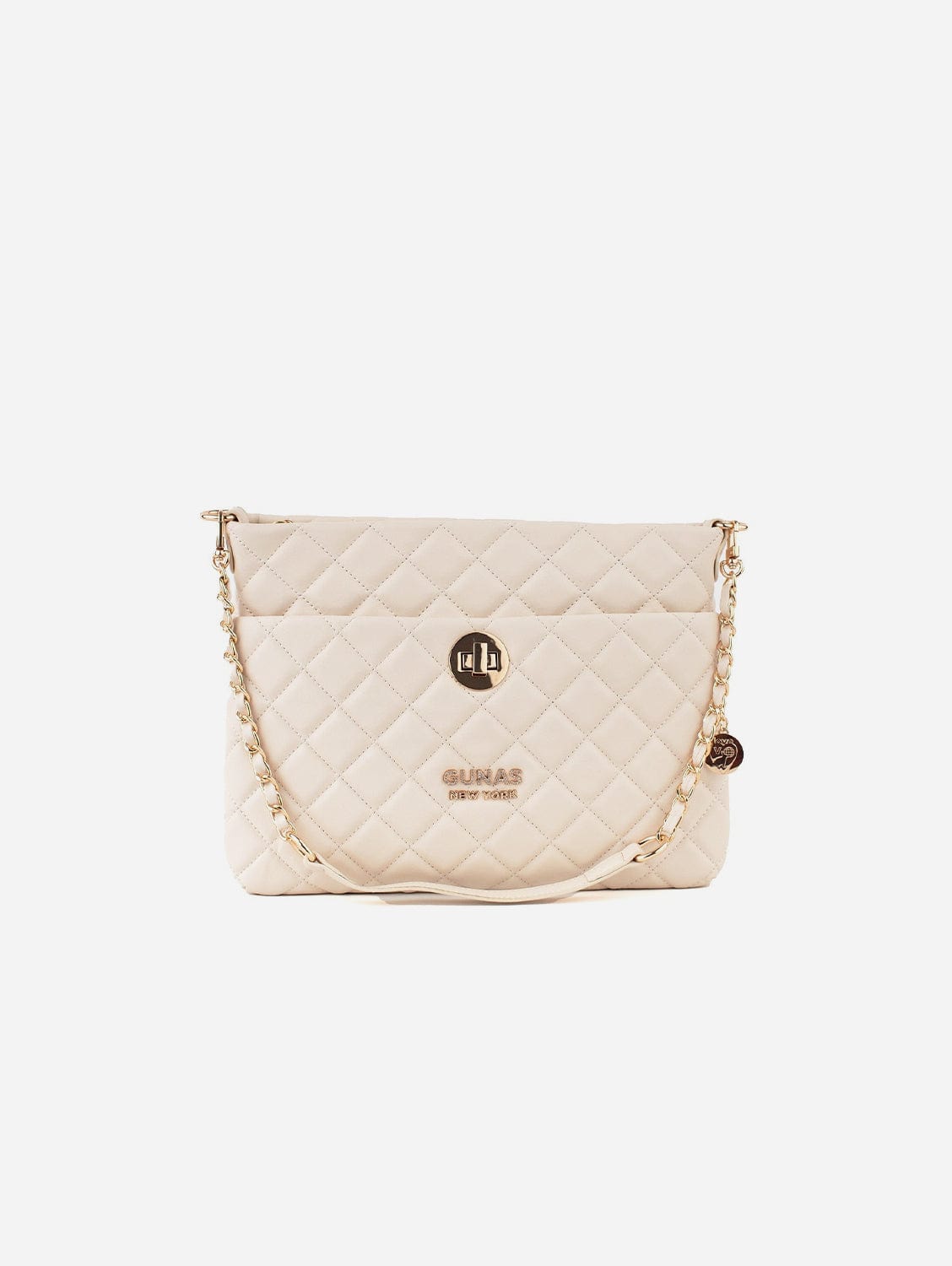 Eco-Friendly Koi Quilted Vegan Leather Shoulder Bag for Women - Off White Crossbody Purse | Perfect for Work, Travel & Daily Use
