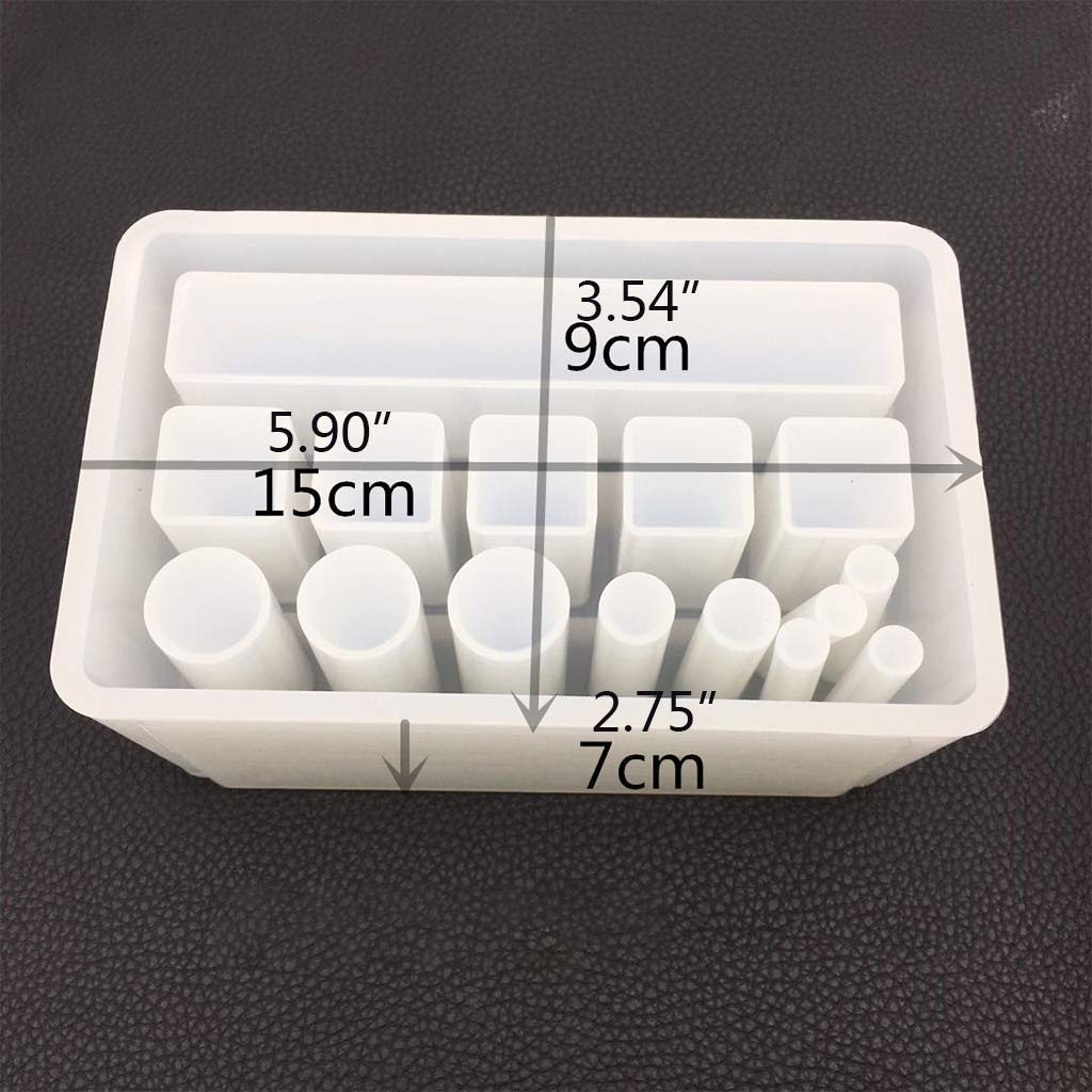 Premium DIY Resin Silicone Molds for Jewelry Storage - 14-Slot Crystal Rectangular Lattice Lipstick Box Epoxy Casting Molds | Perfect for Handmade Resin Trinket Boxes, DIY Crafts & Gift Making