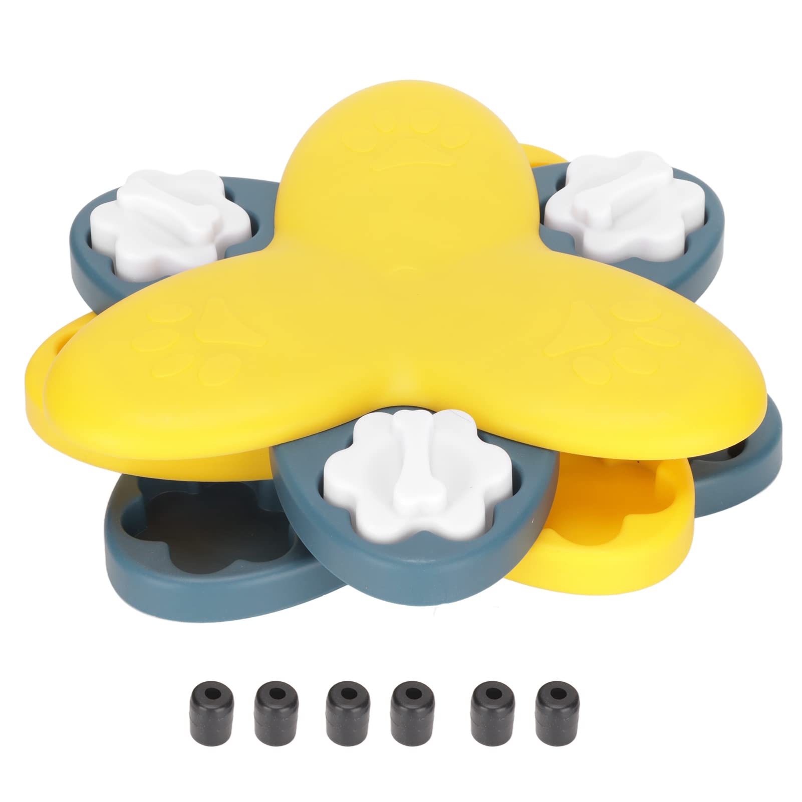 EVTSCAN Interactive Dog Puzzle Toy - Fun Treat Dispenser for Training & Mental Stimulation - Slow Feeder for Puppy, Dog & Cat - Perfect for Boredom Relief & Indoor Play (Yellow)