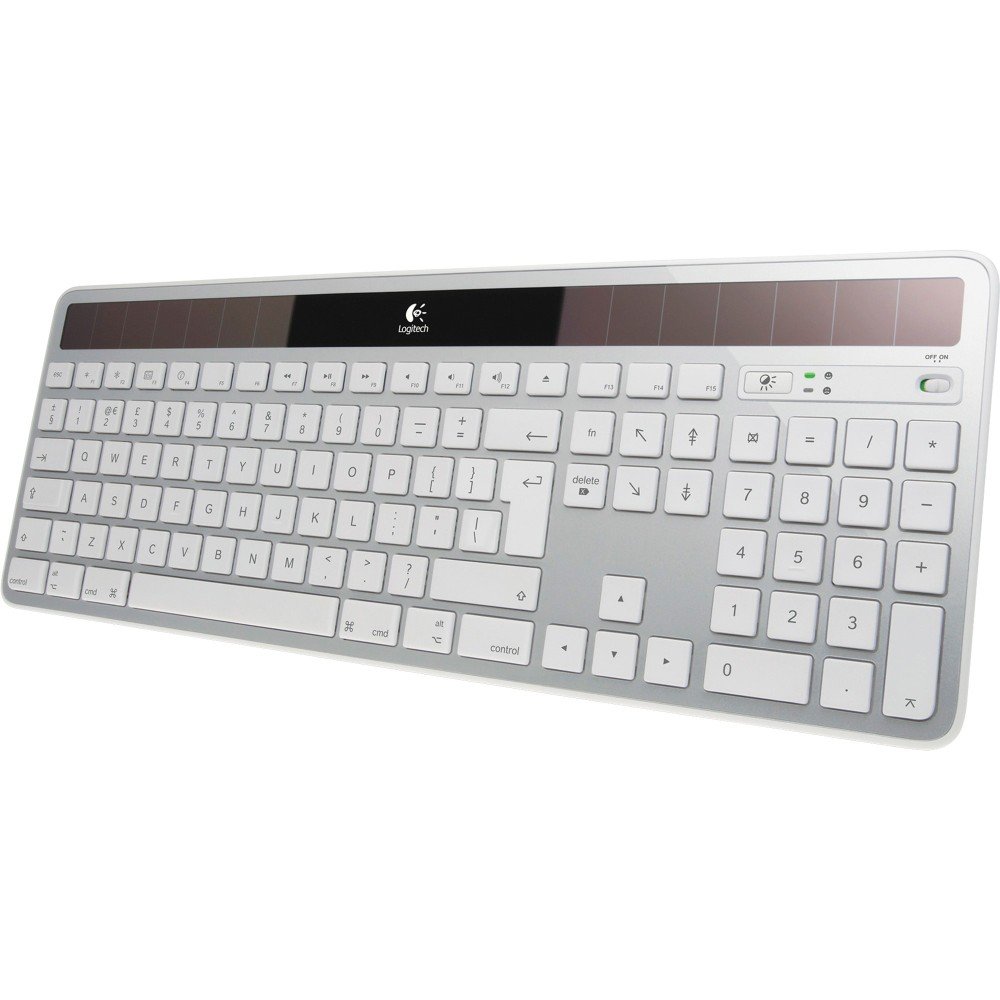 Logitech K750 Wireless Solar Keyboard for Mac - Rechargeable, Slim Design, Quiet Typing - Perfect for Home Office, MacBook, iMac & Workspaces