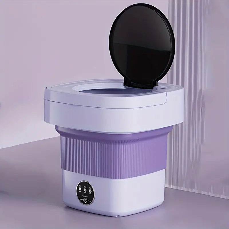8L High Capacity Portable Foldable Mini Washing Machine - 3 Cleaning Modes, Soft Spin Dry Function | Perfect for RV Travel, Camping, Apartments & Small Spaces | Compact Laundry Solution for Students & Dorms