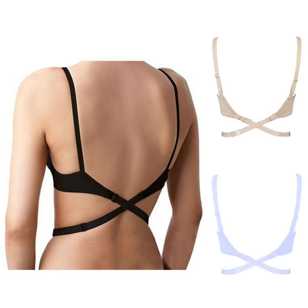AKOAK 3-Pack Adjustable Backless Bra Straps Converter - Low Back Shoulder Strap Extender for Women - Perfect for Backless Dresses, Wedding Gowns & Formal Wear