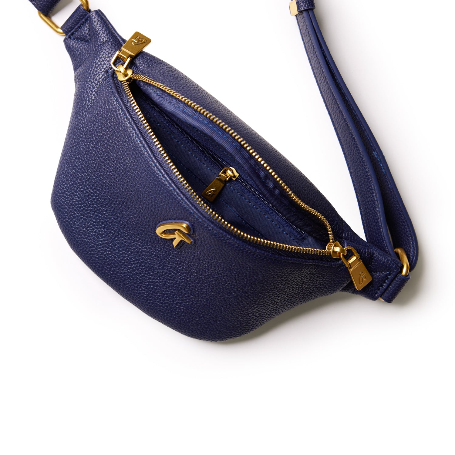 Mini Pebble Fanny Pack - Stylish & Compact Waist Bag for Men & Women - Navy Blue - Perfect for Hiking, Travel, Gym & Everyday Use