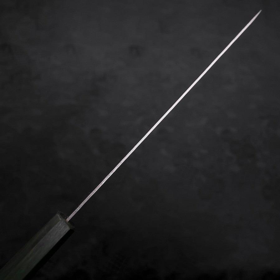 Premium Japanese Sujihiki Knife 240mm - AUS 10 Steel, Nashiji Damascus Pattern with Green Urushi Handle - Perfect for Sushi, Sashimi & Meat Slicing