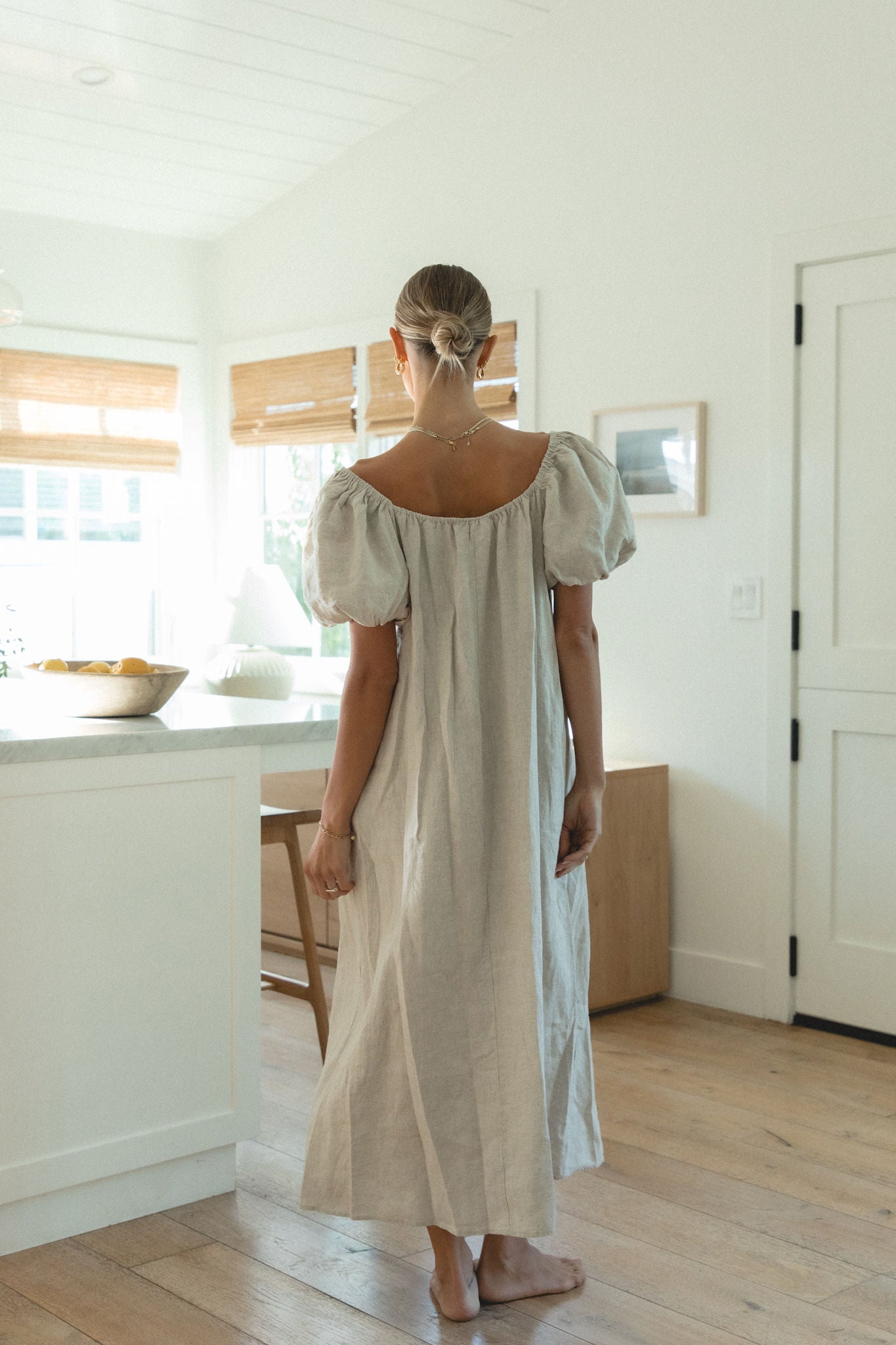 Stylish Cinque Sleeve Midi Linen Dress for Women | Summer Boho Chic Outfit | Perfect for Beach, Vacation & Casual Wear