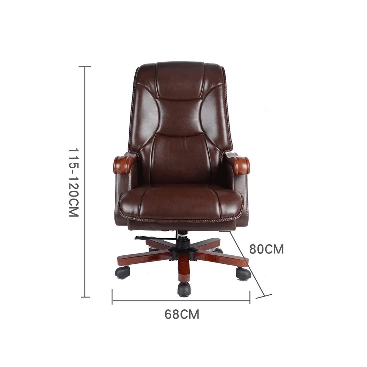 Ergonomic Executive Office Chair - High Back Leather Swivel Chair with Adjustable Height for Boss, Conference & Business Meetings (Black) - Perfect for Home Office, Corporate Workspaces & Professional Environments