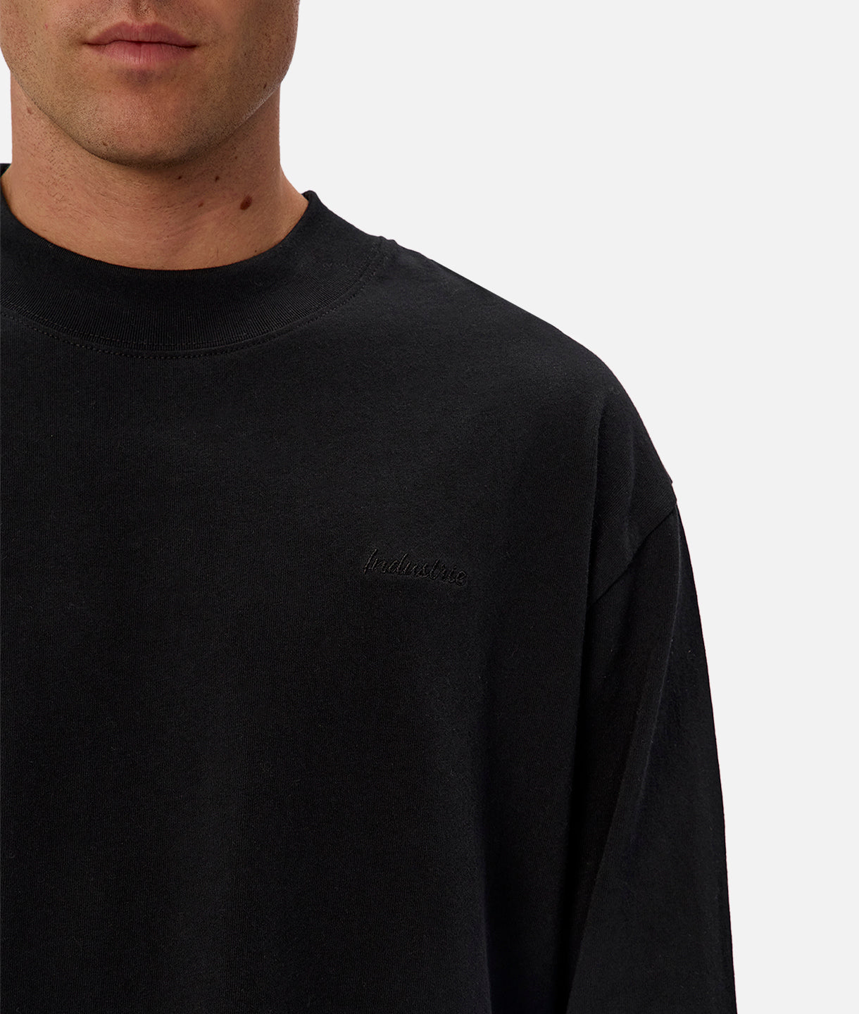 The Islington Mock Neck Tee - Premium Black Cotton T-Shirt for Men | Casual & Layering Essential | Perfect for Everyday Wear, Office & Date Nights