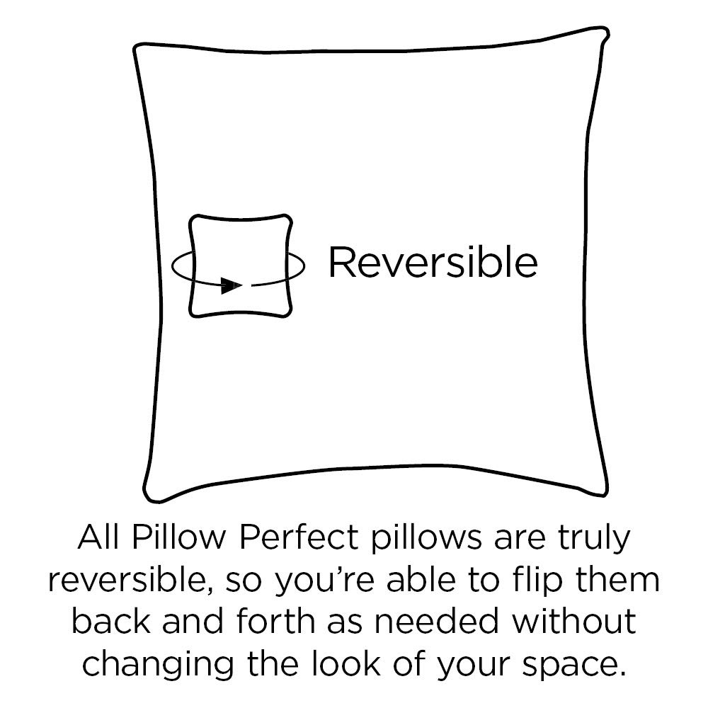 Pillow Perfect 20x20 Inch Square Corner Seat Cushions - Indoor/Outdoor Waterproof Cushions (Set of 2) - Blue Hixon Caribe for Patio Furniture, Window Seats & Porch Benches