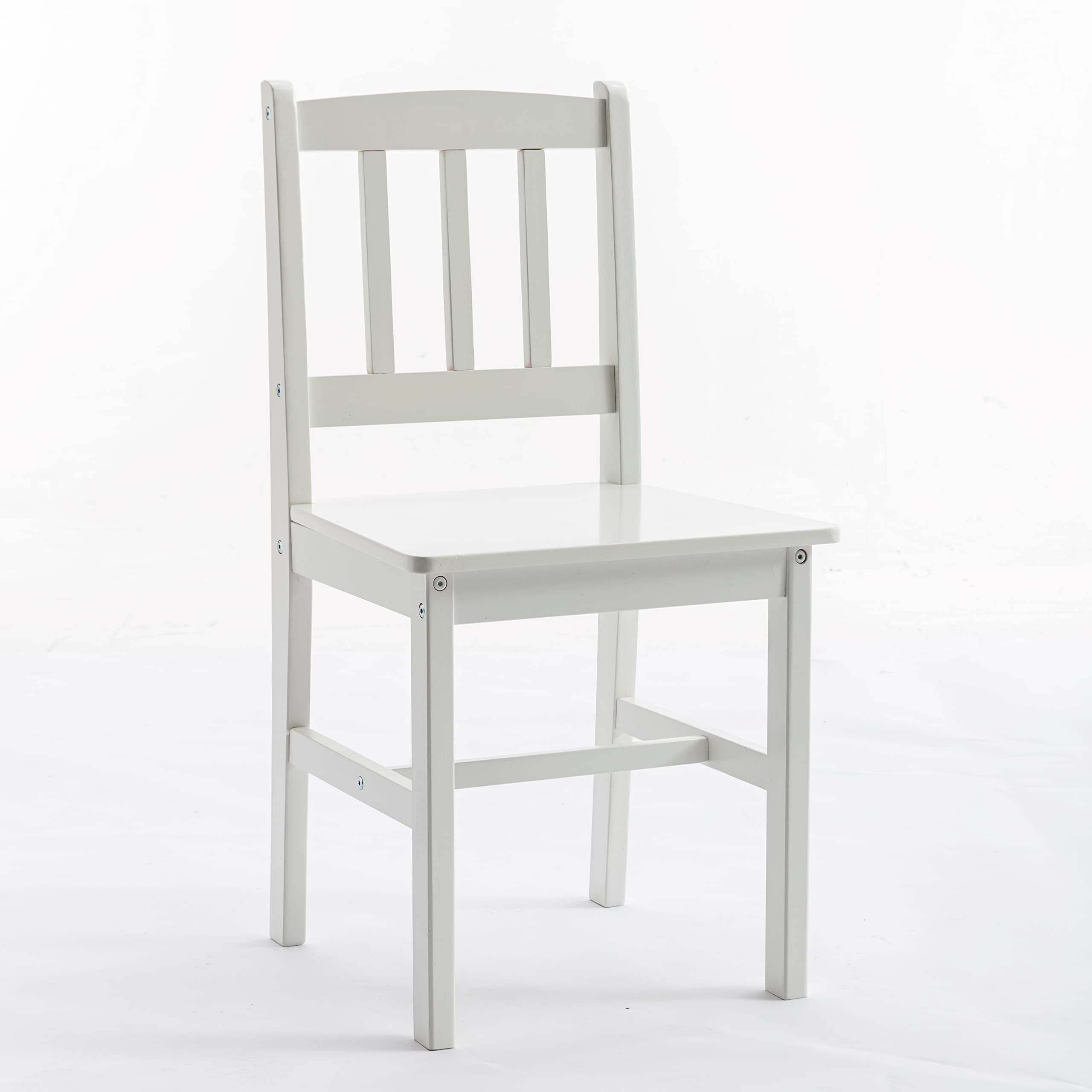 Solid Wood Dining Table Set with 2 Chairs - Classic White Kitchen Table for Home & Restaurant Use - MCC Direct 2+1 Seater for Family Meals & Entertaining