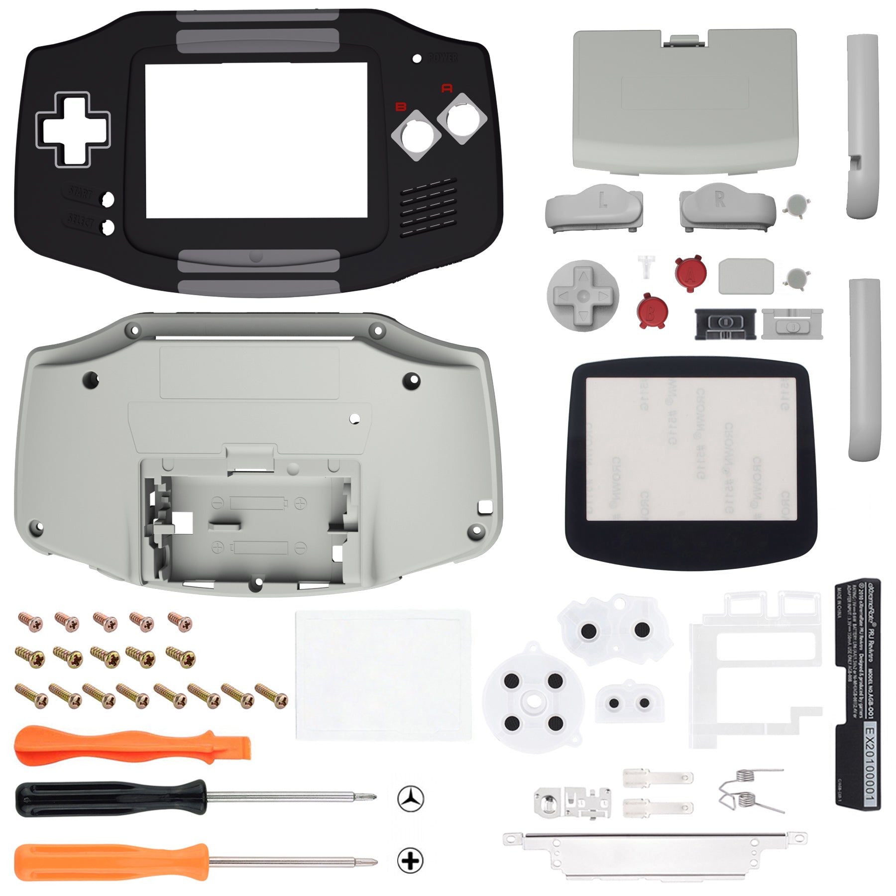 eXtremeRate IPS Ready Upgraded NES Style GBA Replacement Shell with Full Housing Cover & Buttons for Gameboy Advance - Compatible with IPS & Standard LCD Screens (Console & IPS Screen Not Included) - Perfect for Gameboy Advance Modding & Retro Gaming Enthusiasts