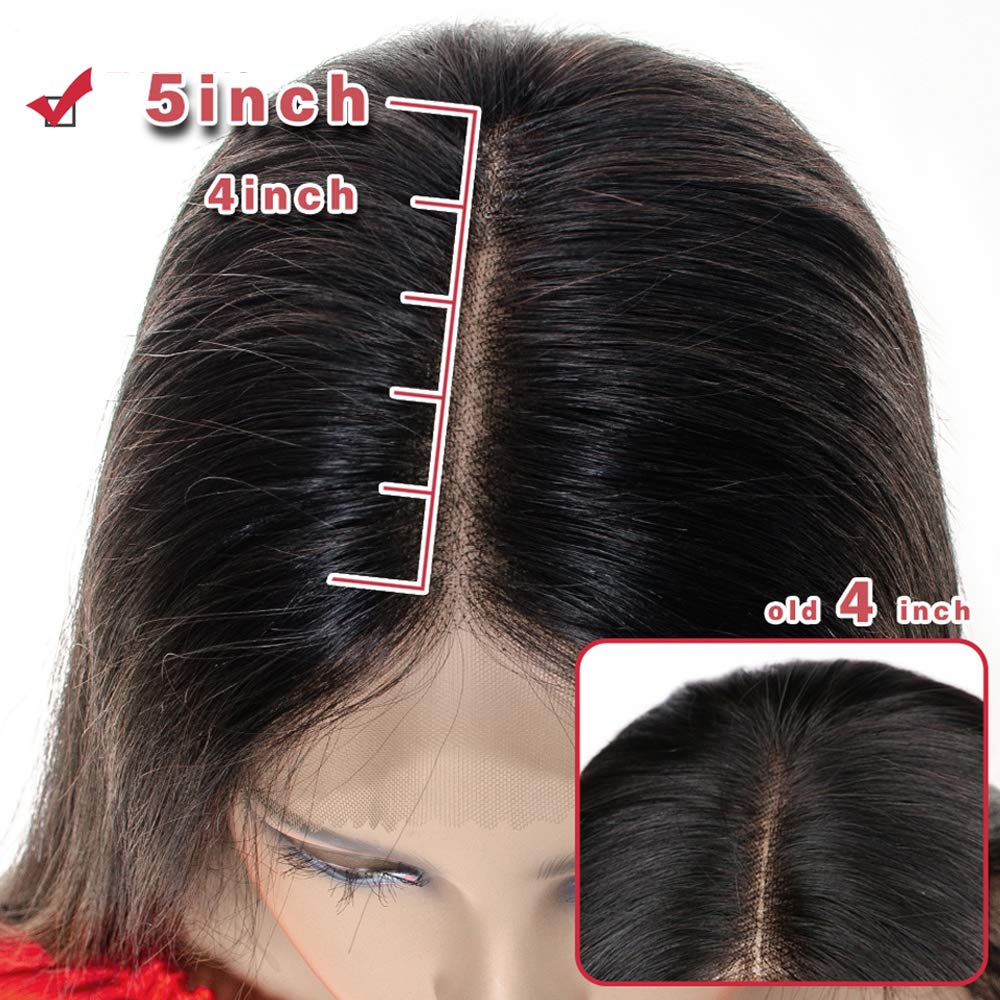 5x5 Lace Front Human Hair Wig - Brazilian Remy Body Wave 24 Inch with HD Skin Color Lace | Pre Plucked Bleached Knots & Deep Parting for Natural Look | Perfect for Daily Wear, Cosplay & Special Occasions