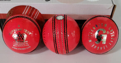 CA Supreme Test Cricket Ball - Pink Senior Size (Pack of 1) | Official Match Ball for Competitive Cricket Games & Practice Sessions