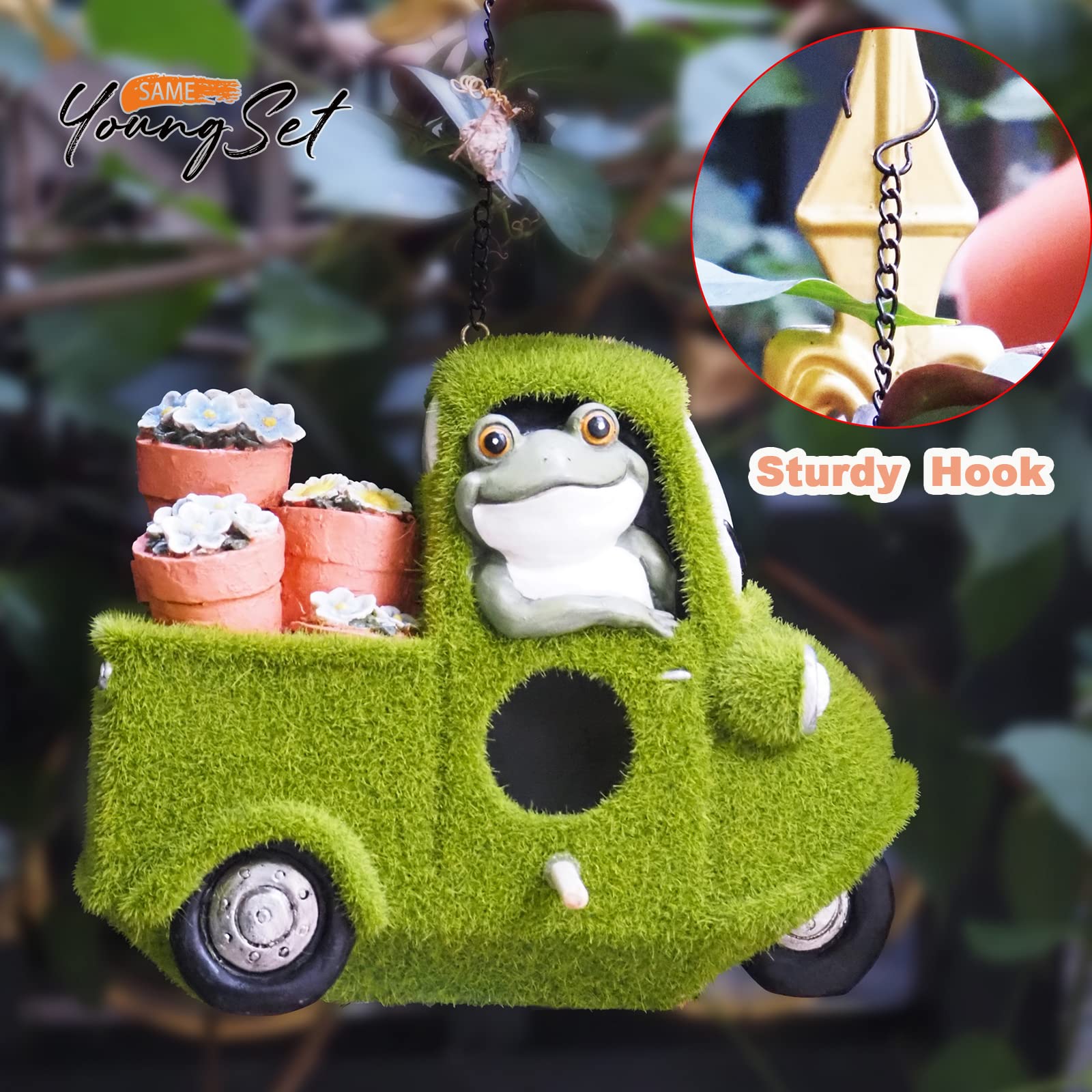 Unique Flocking Bird House for Outside - Hanging Bird Houses Outdoor for Garden & Patio - Easy to Install & Clean - Perfect Birdhouse Gift for Kids & Bird Lovers - Attracts Wild Birds to Your Backyard